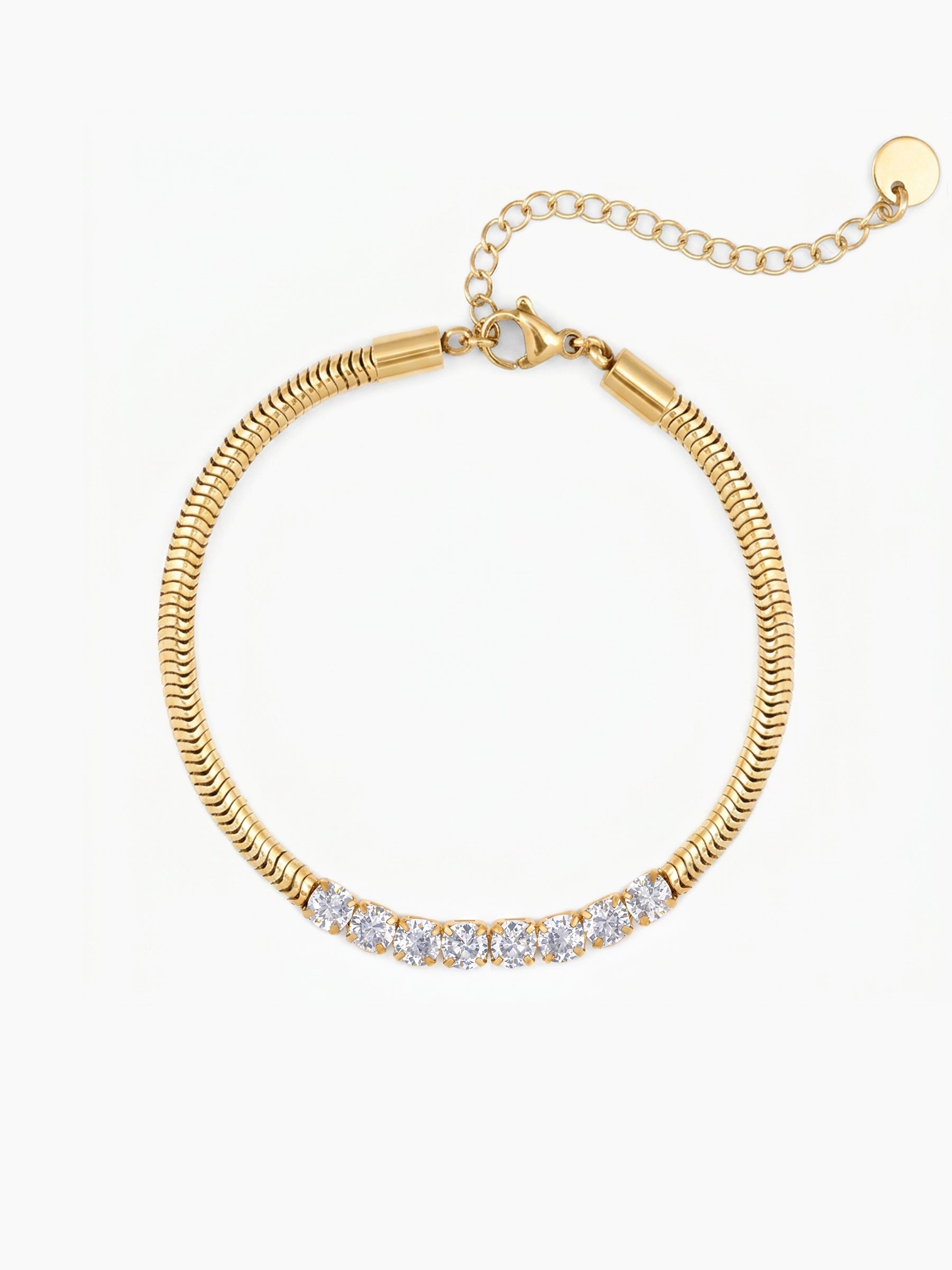 Diamond Round Rope Chain 18K Gold Plated Rakhi