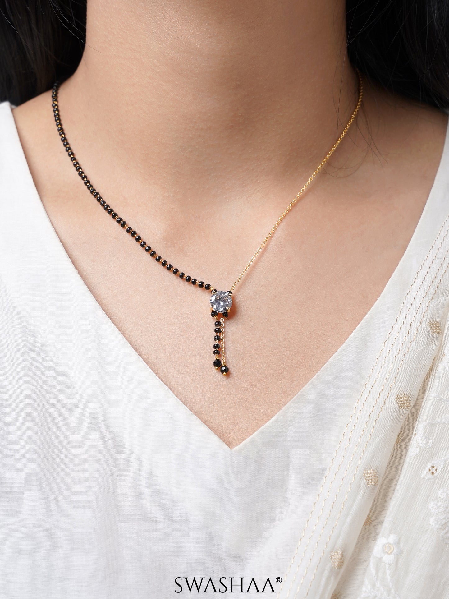 Diantha Diamond Flow 18K Gold Plated Mangalsutra