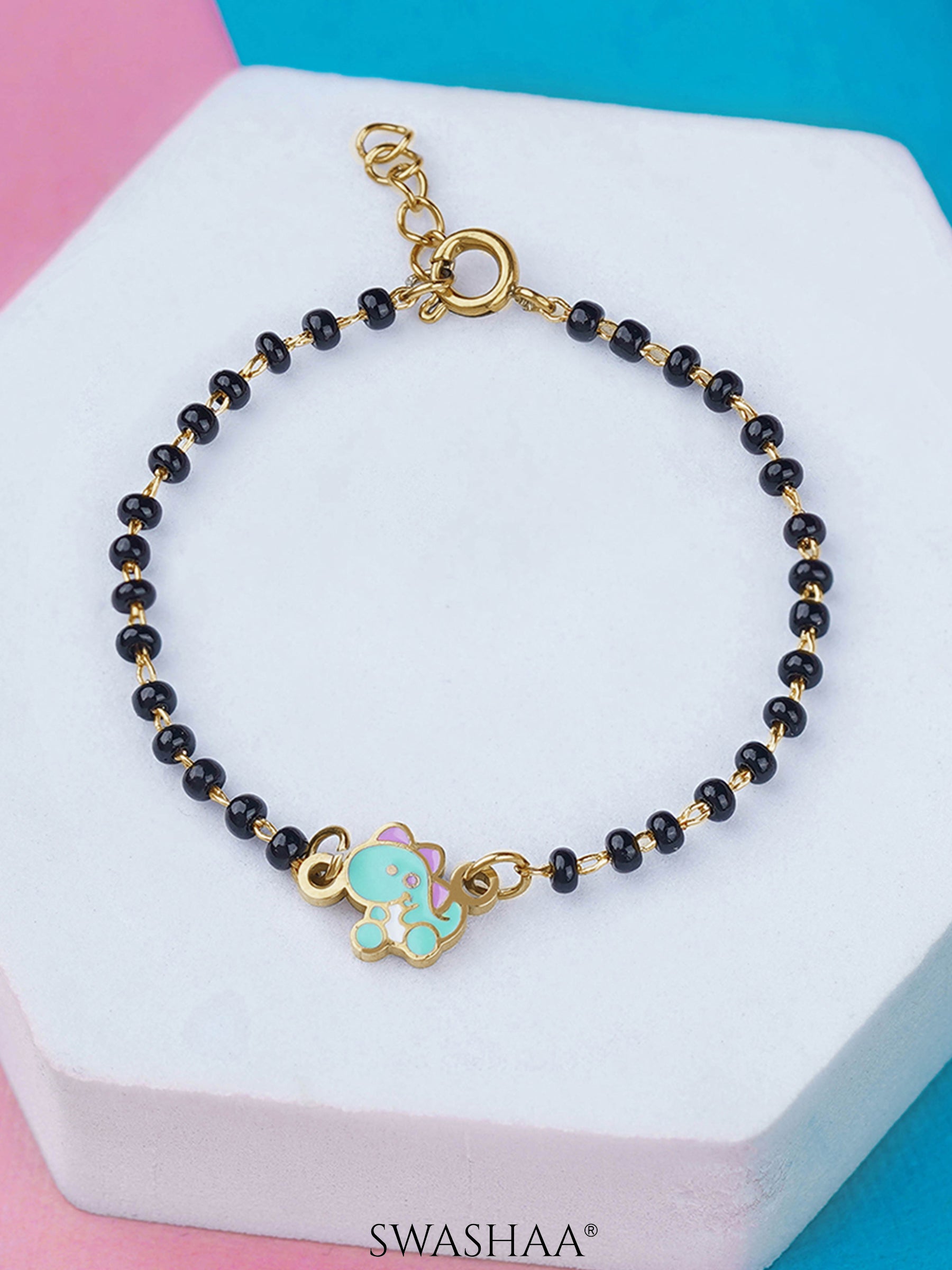 Dino Charm 18K Gold Plated Kid's Nazariya Bracelet