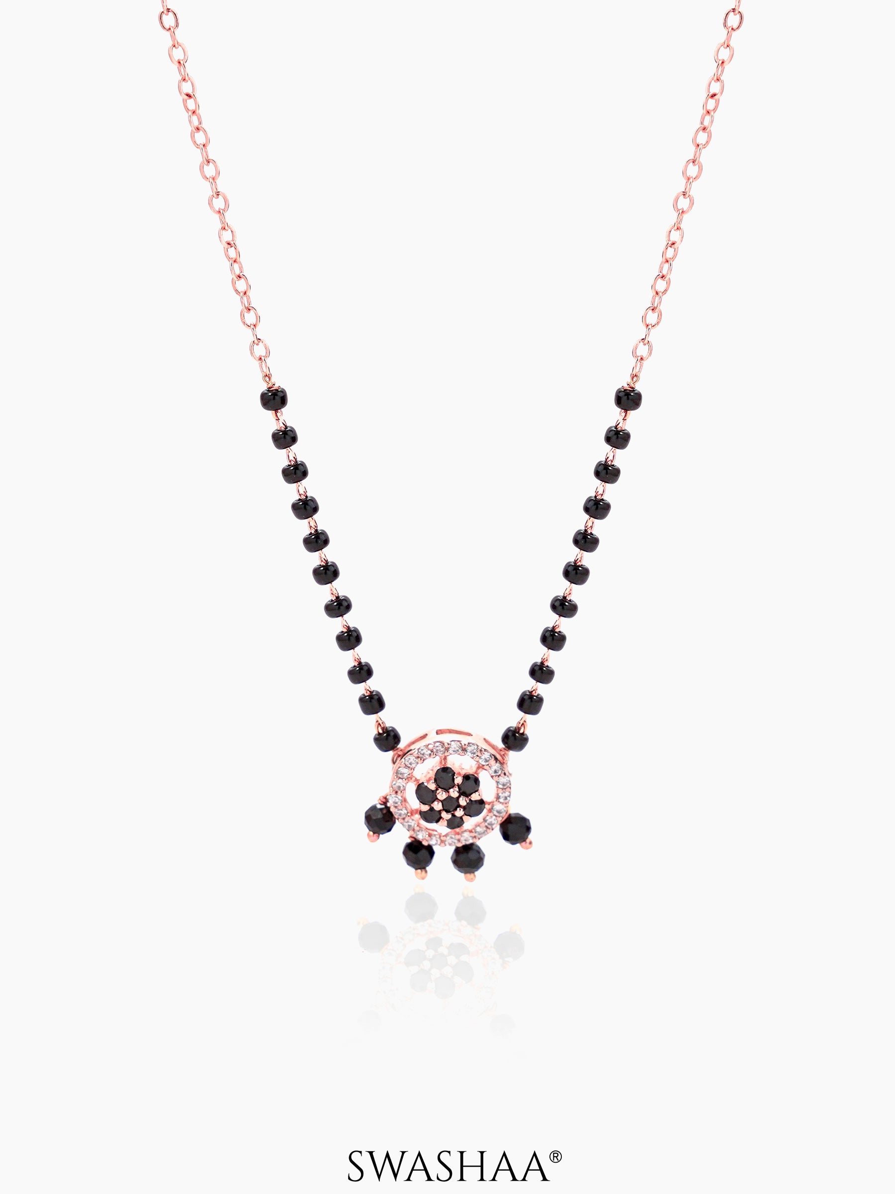 Dityaa Rosegold Plated Pendant Mangalsutra