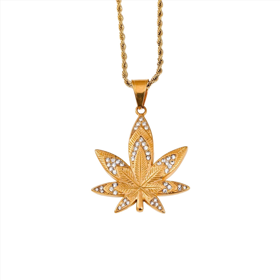 Dope Leaf 18K Gold Plated Men's Chain Pendant
