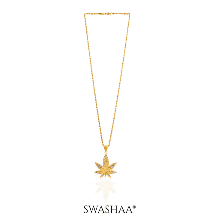 Dope Leaf 18K Gold Plated Men's Chain Pendant