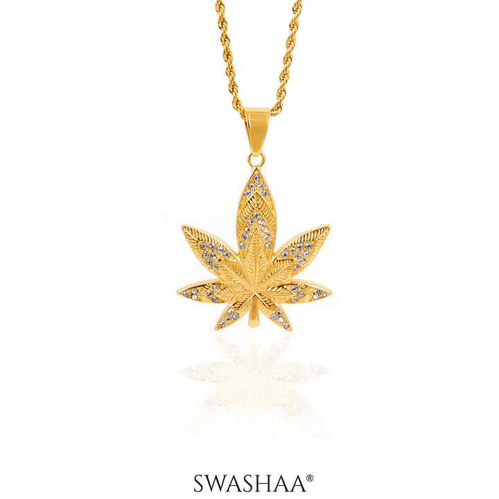 Dope Leaf 18K Gold Plated Men's Chain Pendant