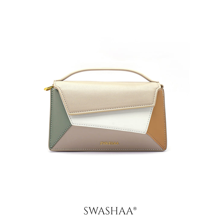 Drea Cream Leather Sling Bag