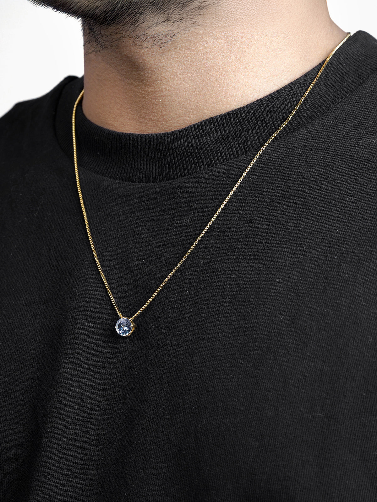 Drevan Solitaire Men's Chain Pendant - Swashaa