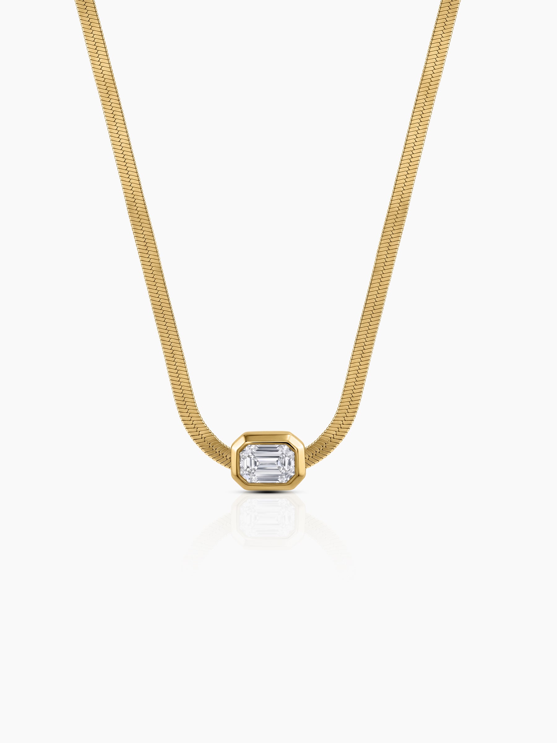 Elara Solitaire 18K Gold Plated Snake Chain Necklace - Swashaa