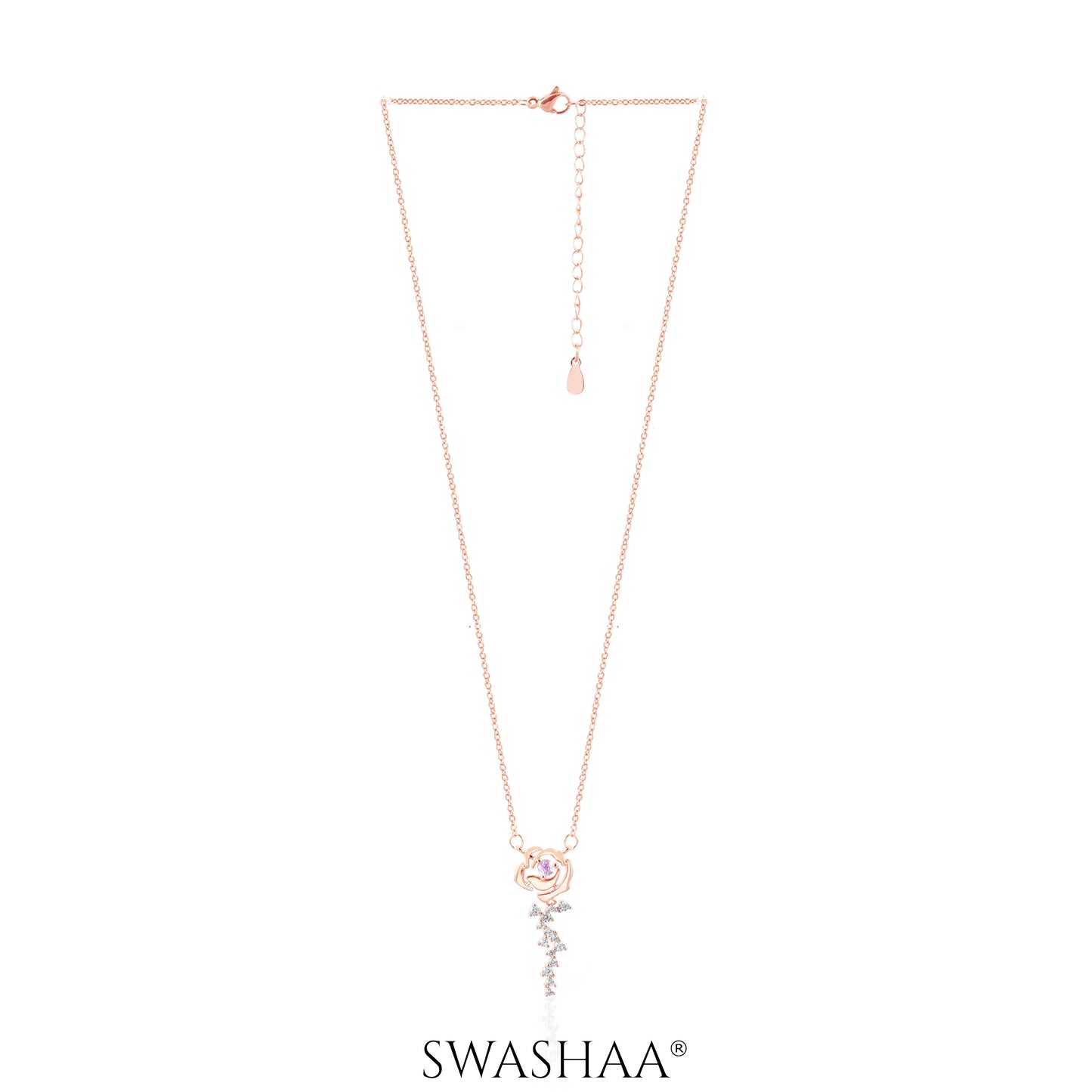 Elaria Blush Vine Rosegold Plated Necklace