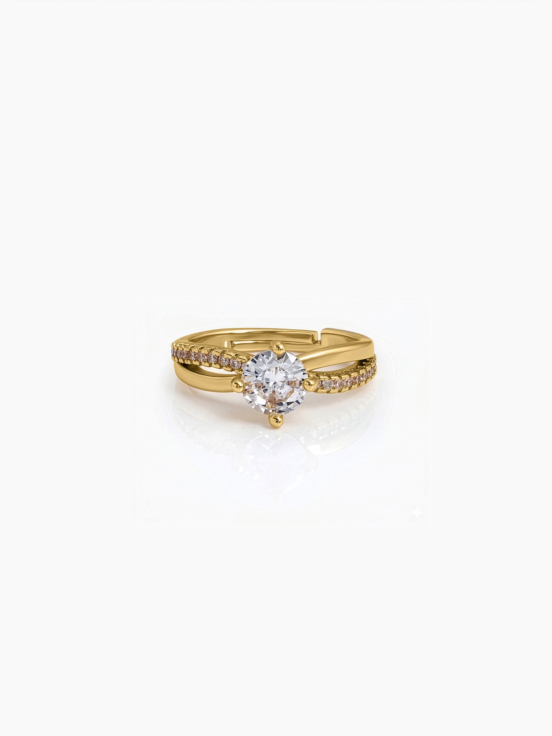 Elaris Solitaire 18K Gold Plated Women's Ring - Swashaa
