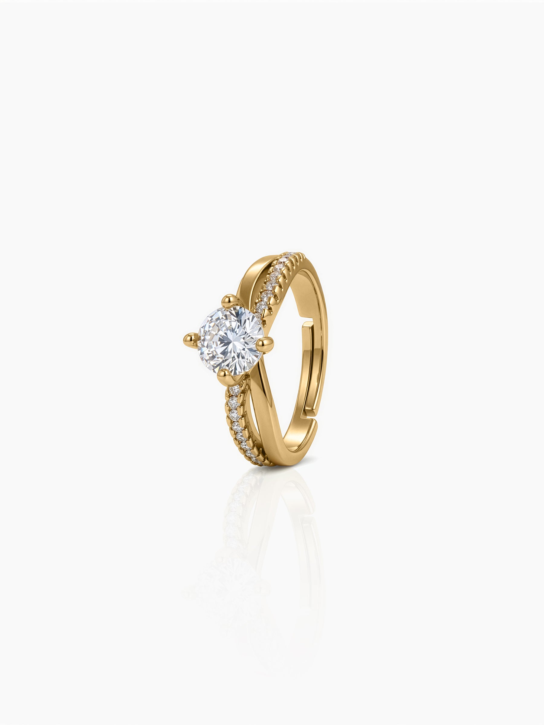 Elaris Solitaire 18K Gold Plated Women's Ring - Swashaa