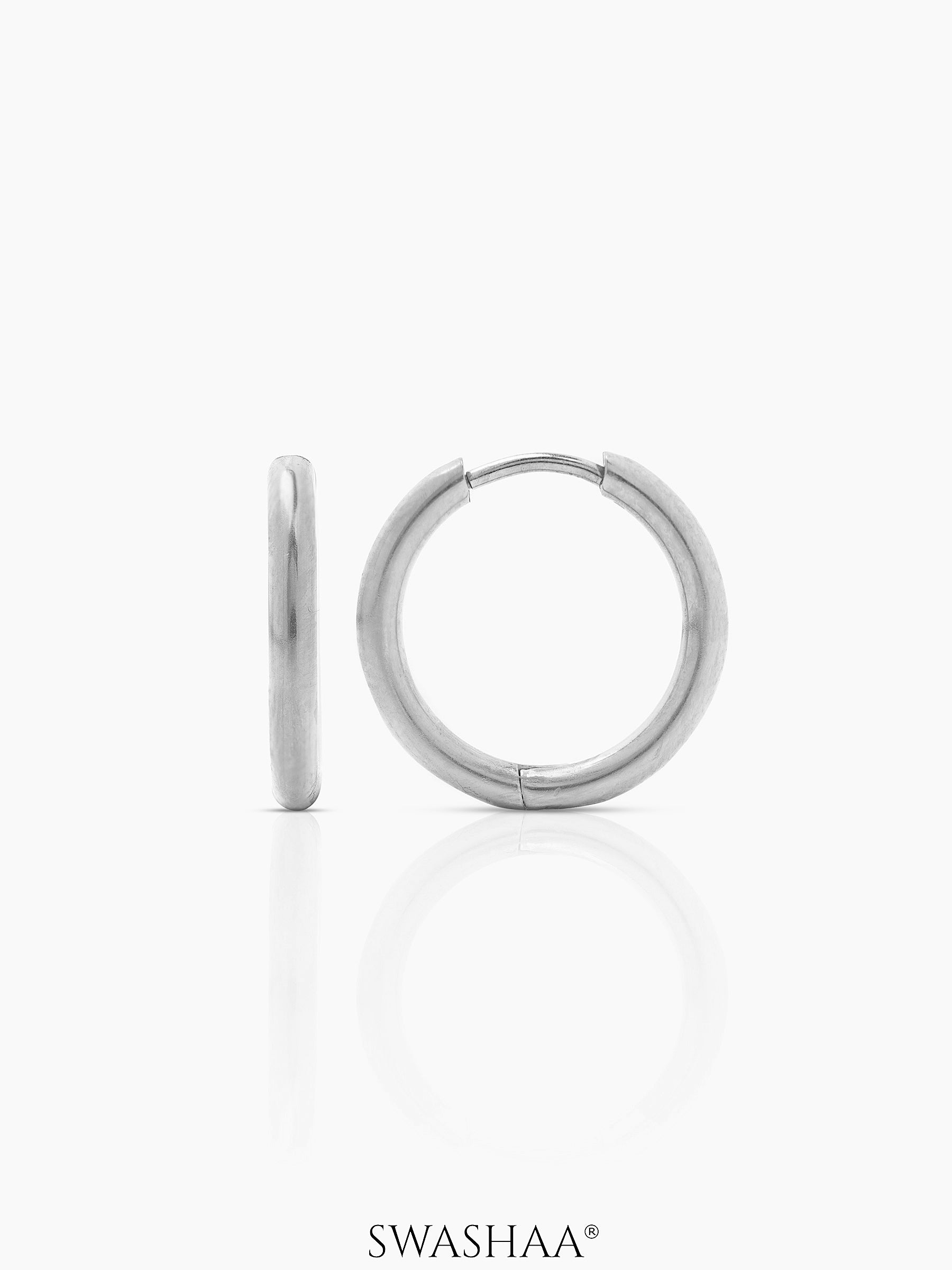 Elco Slver Men's Hoop Earrings