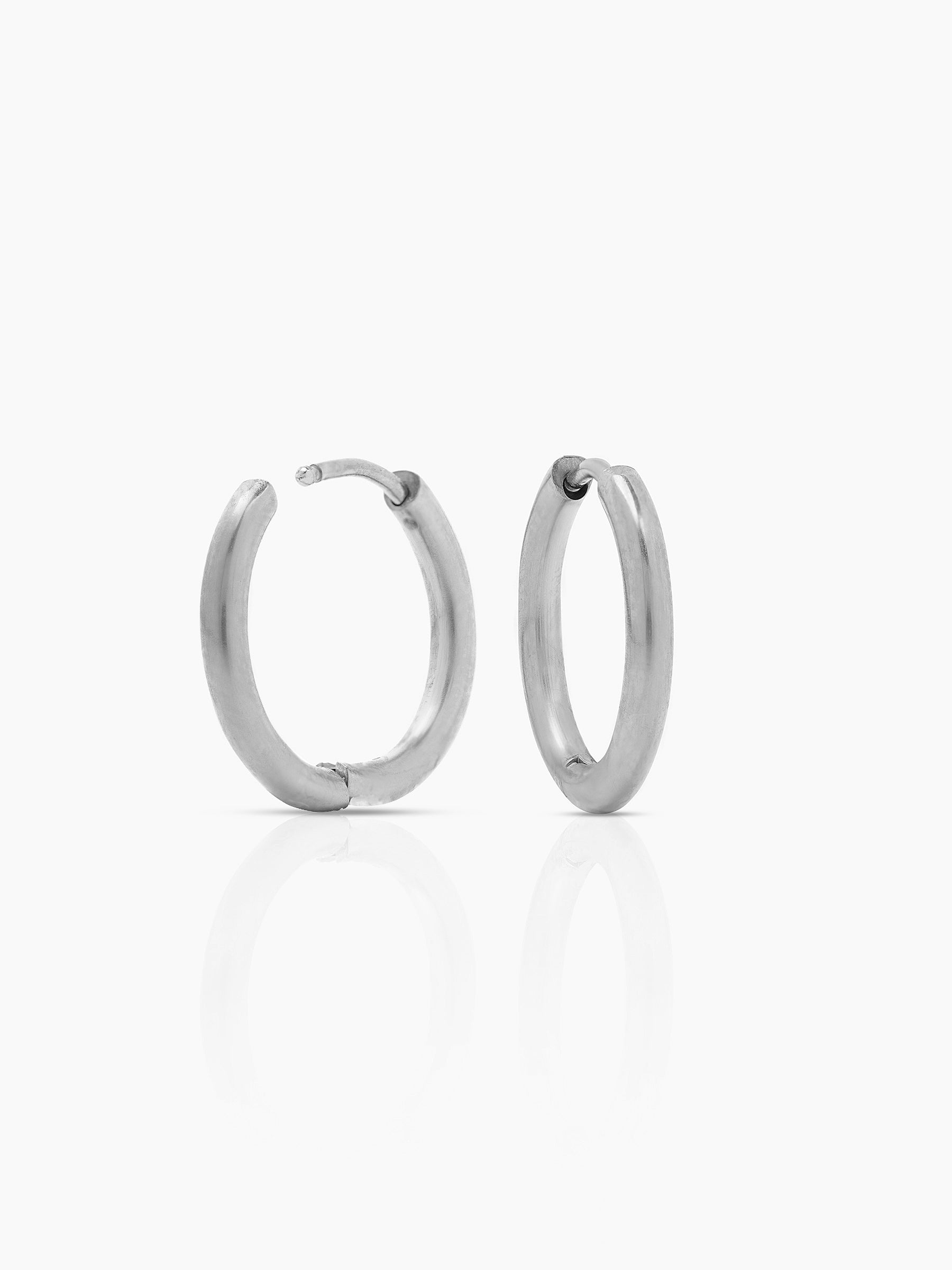 Elco Slver Men's Hoop Earrings