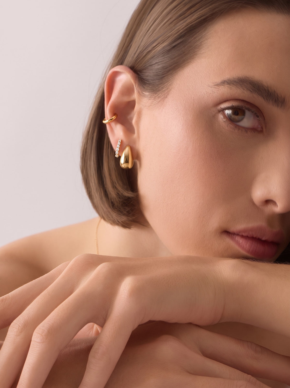 Elettra Diamond 14K Gold Plated Women's Earring Set