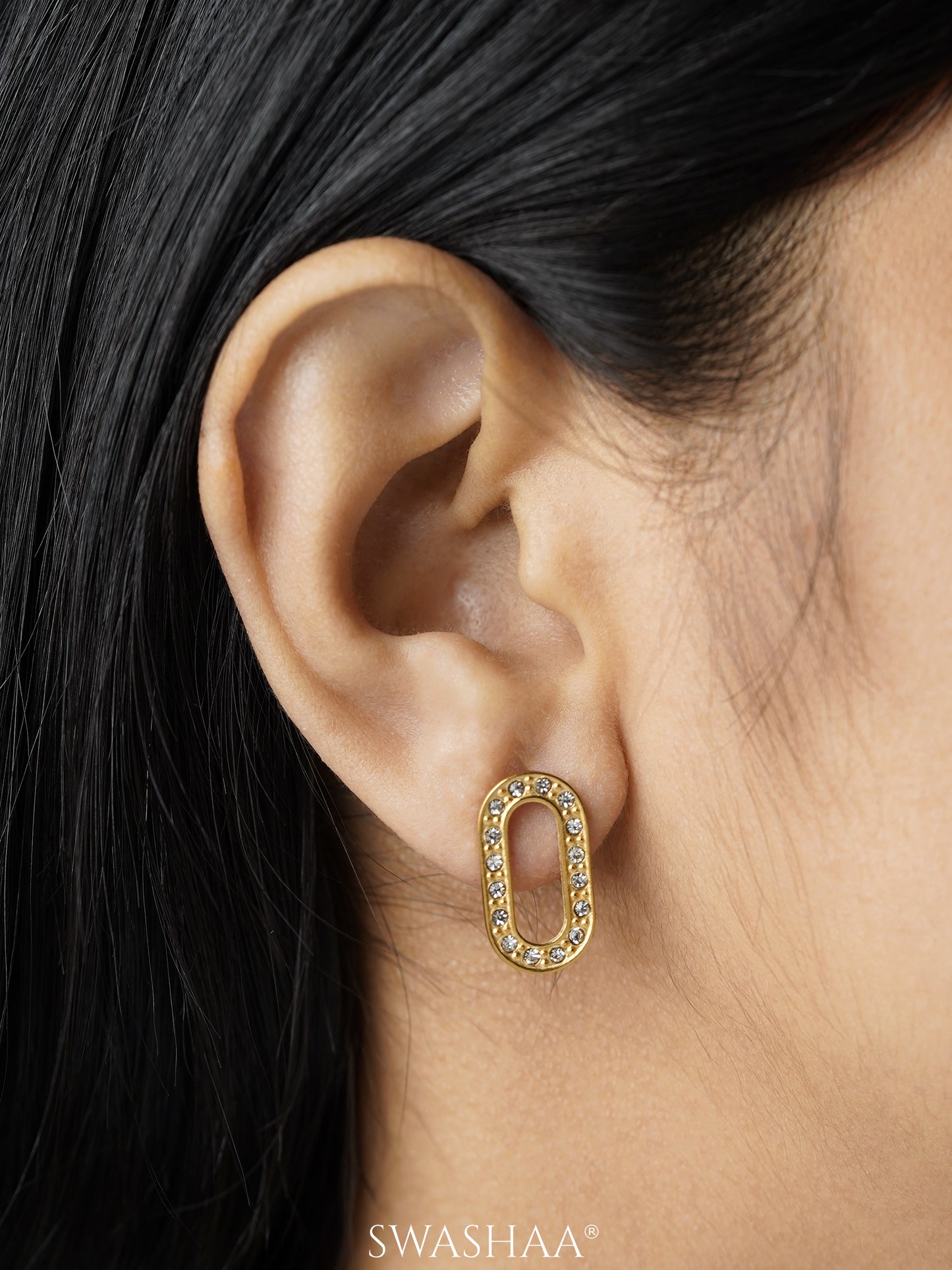 Elin Diamond 18K Gold Plated Women's Stud Earrings