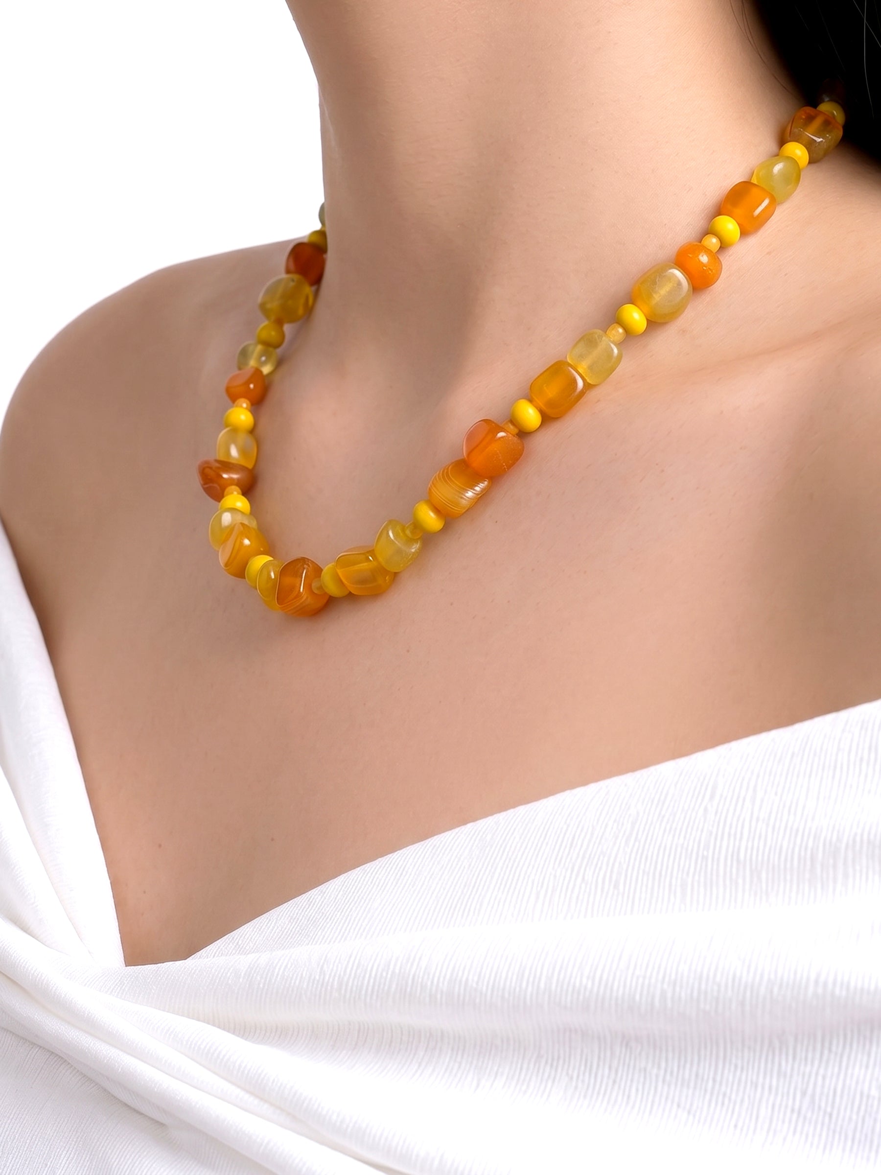 Elio Yellow Women’s Beaded Necklace