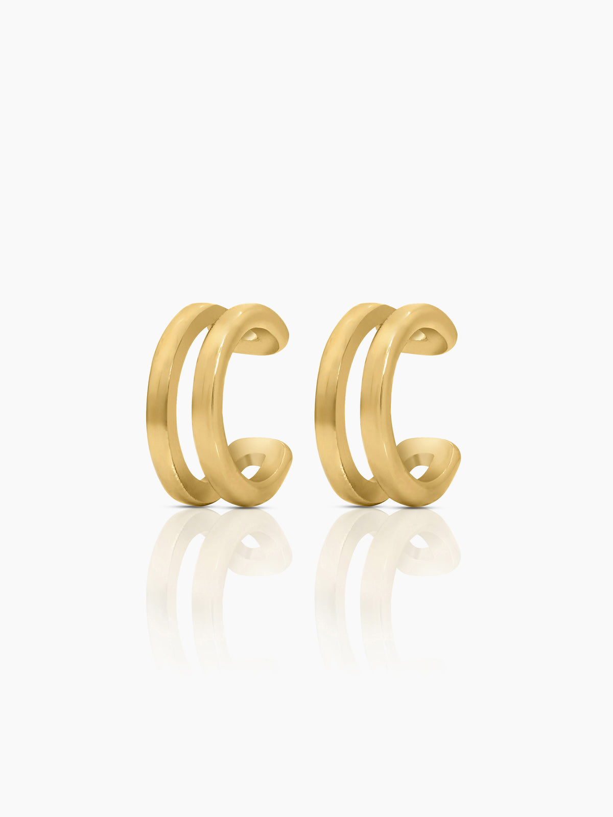 Elion Sleek Double Band 18K Gold Plated Ear Cuffs