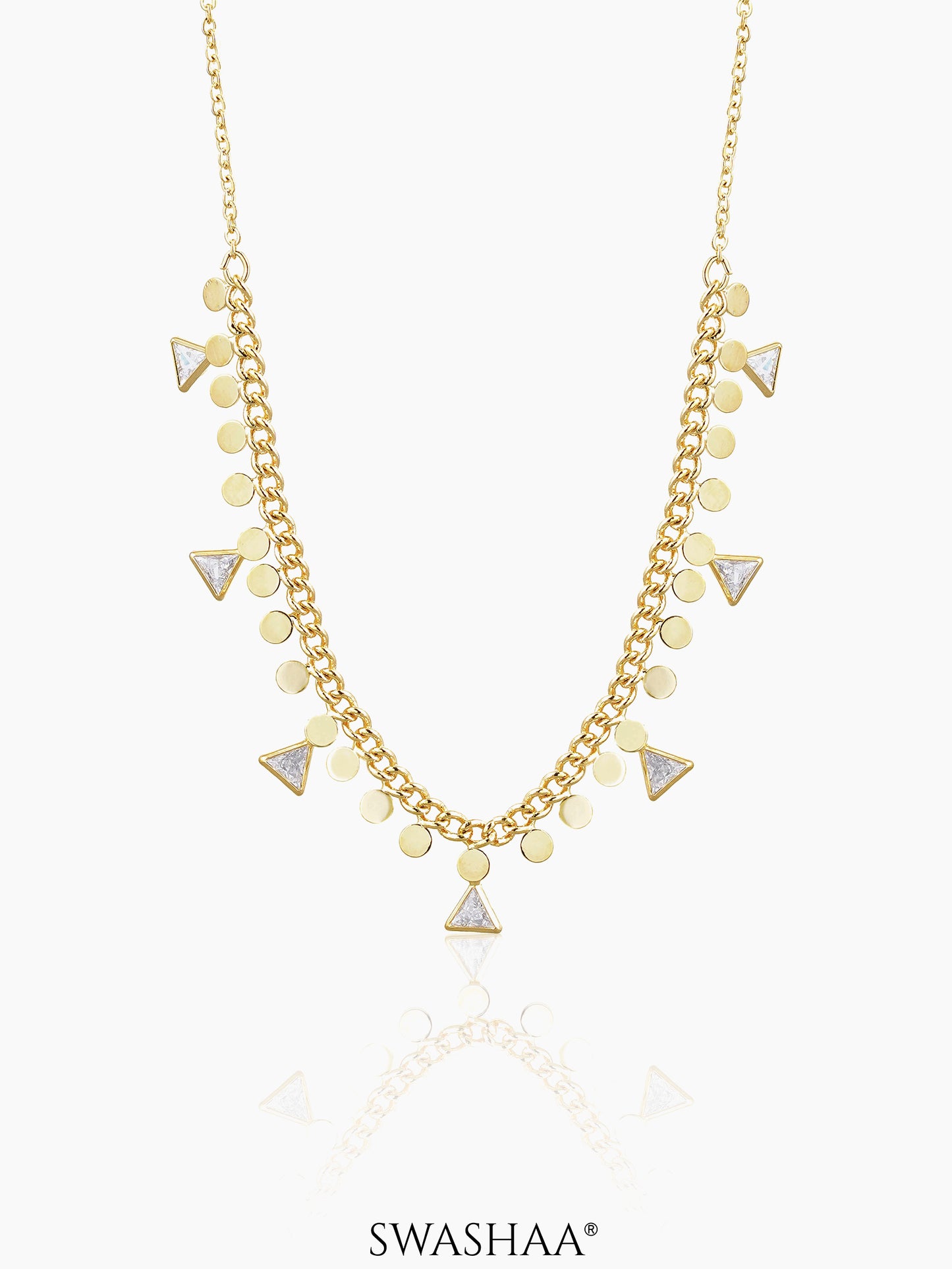 Ella Triangle Crystal 18K Gold Plated Choker