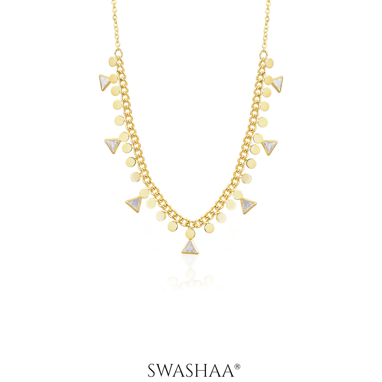 Ella Triangle Crystal 18K Gold Plated Choker