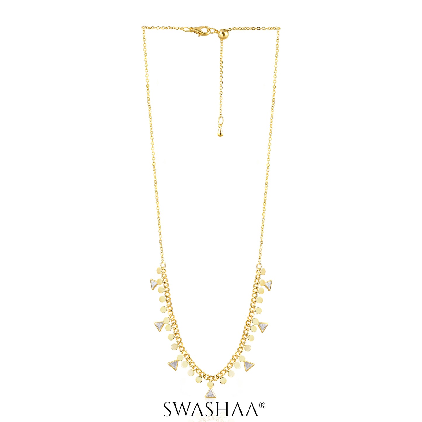 Ella Triangle Crystal 18K Gold Plated Choker