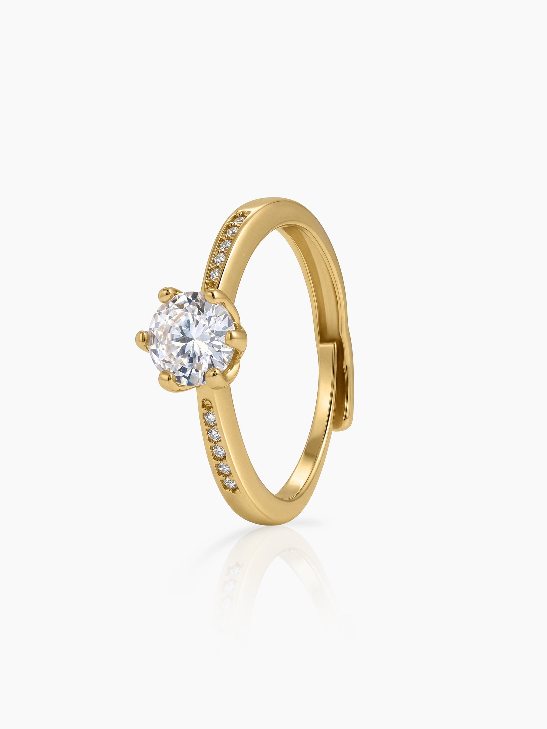 Elmira Solitaire 18K Gold Plated Women's Ring - Swashaa