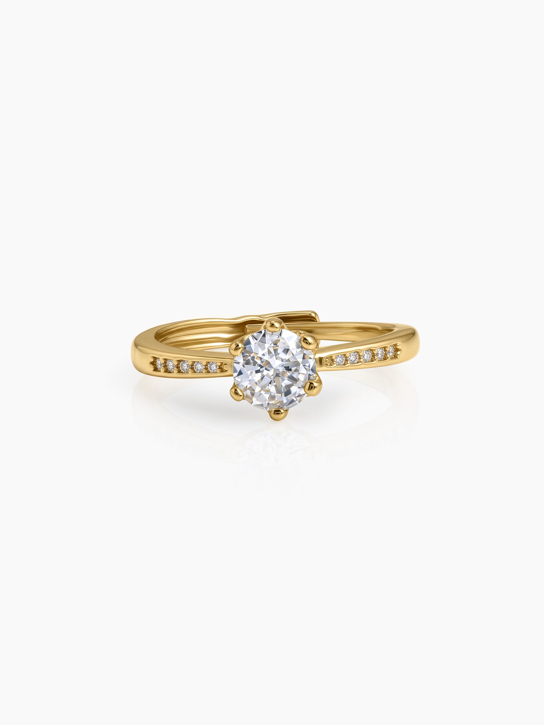 Elmira Solitaire 18K Gold Plated Women's Ring - Swashaa