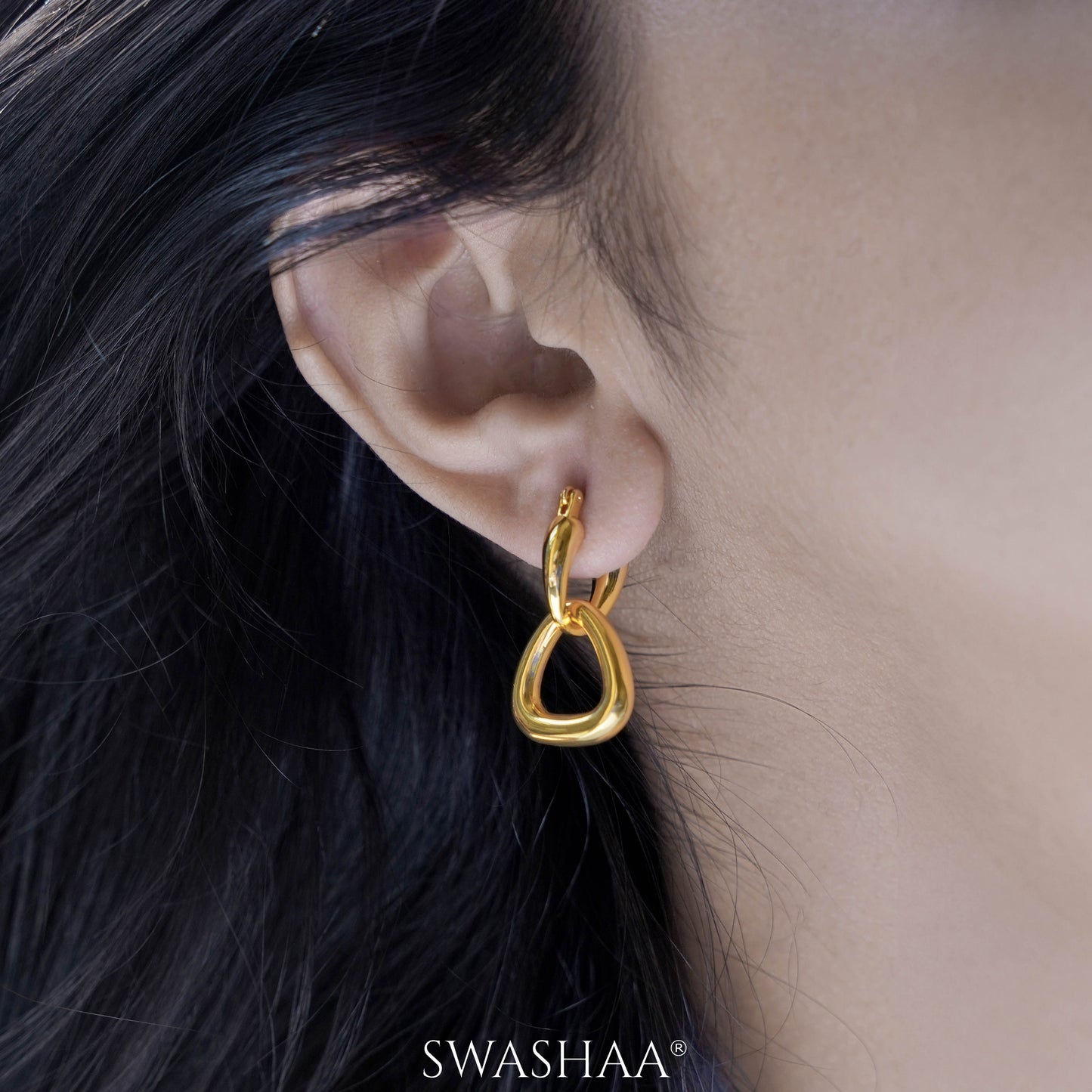 Elora 18K Gold Plated Hoop Earrings