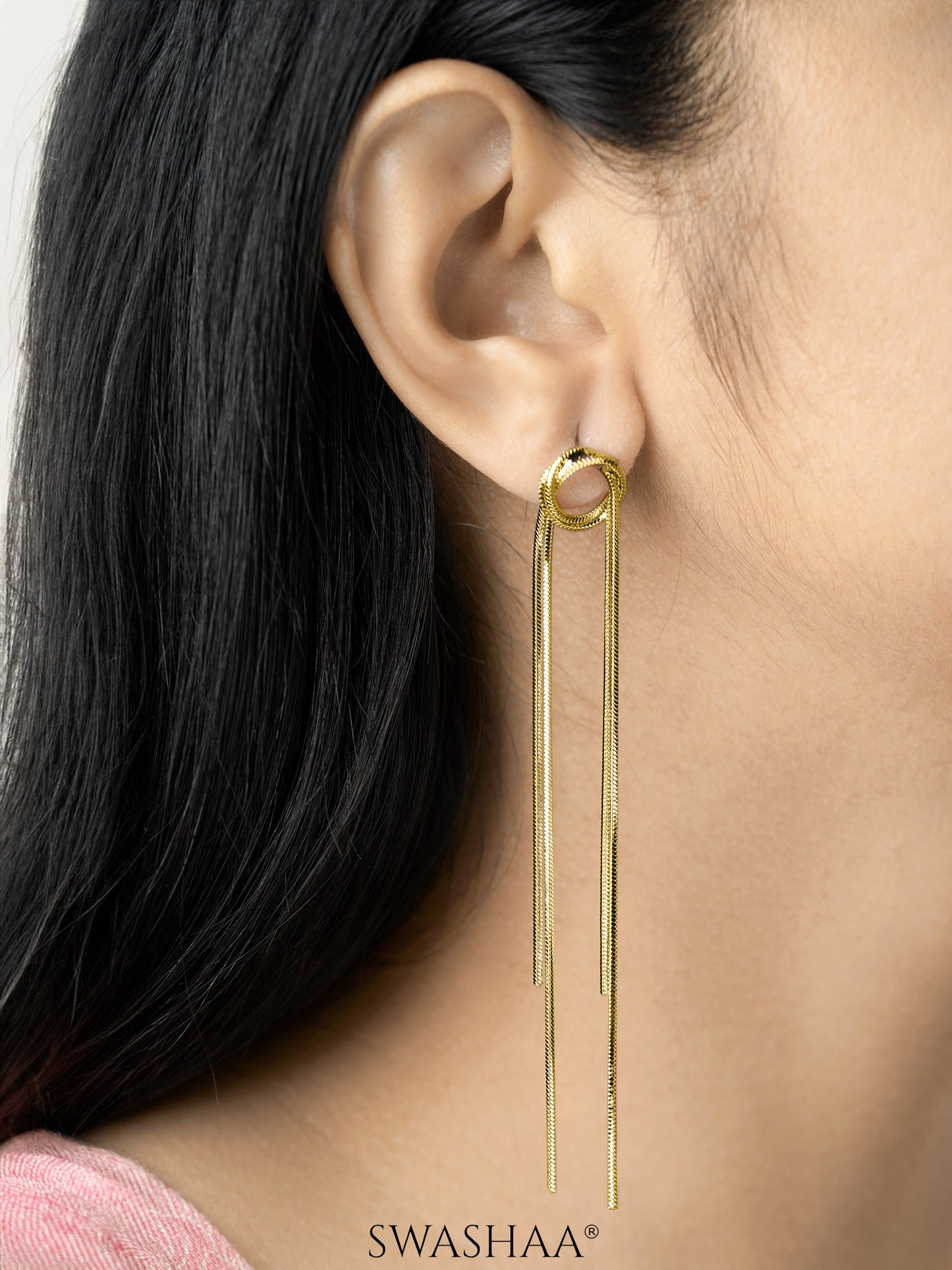 Elsa Thread Knot 18K Gold Plated Dangling Earrings