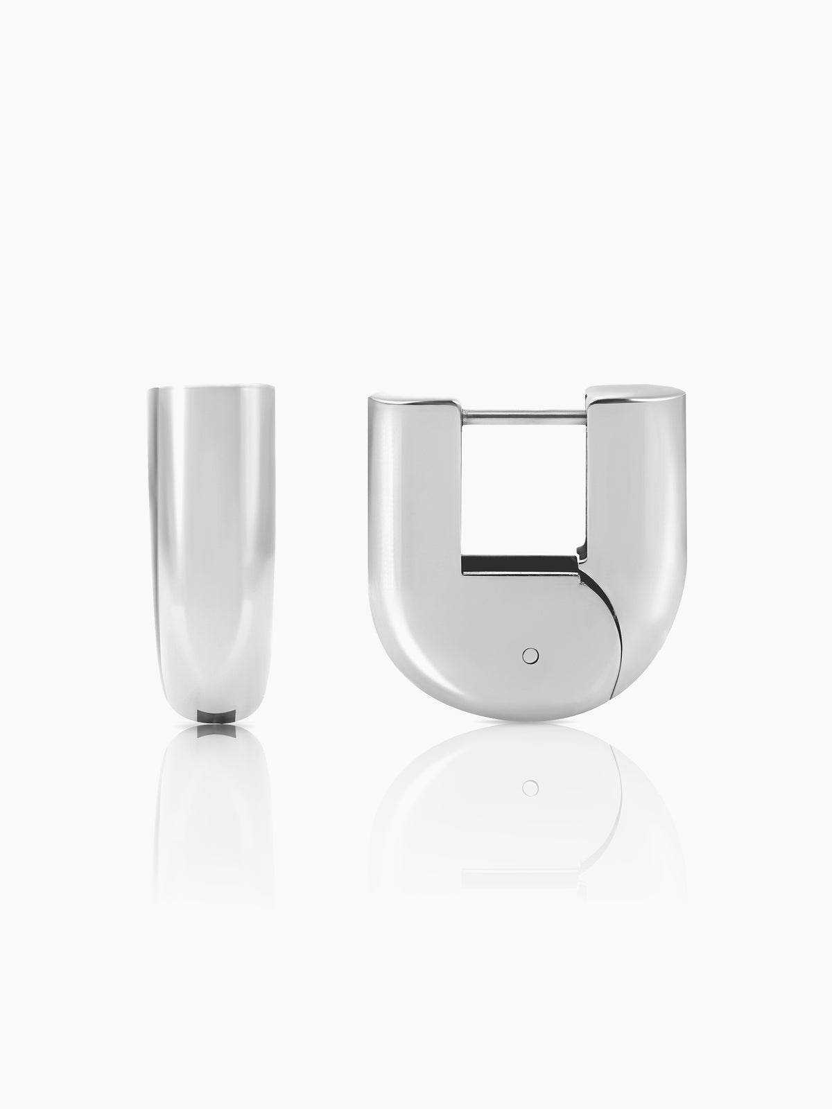 Elva Chunky Half Hoop silver Earrings