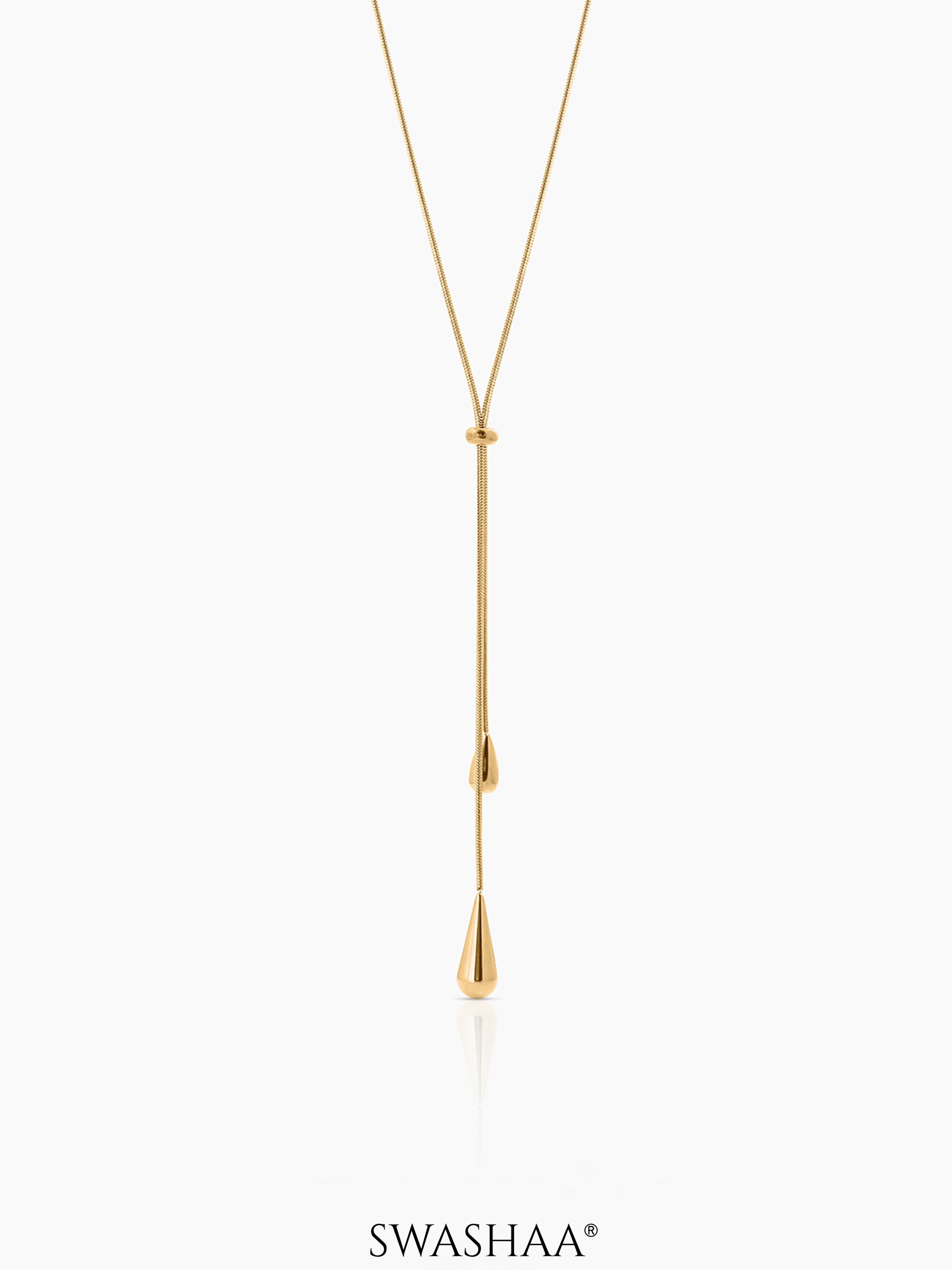 Elvara Y-Drop Teardrop Necklace - Swashaa