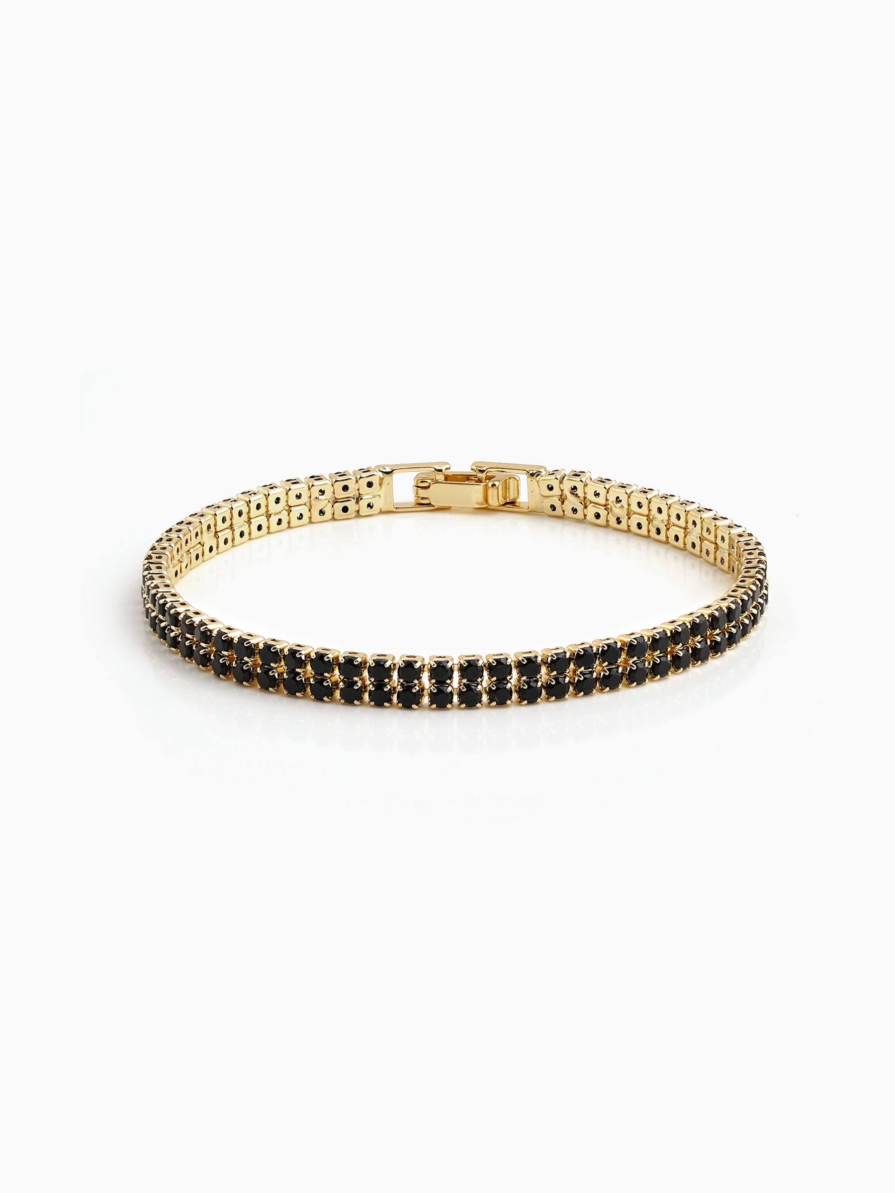 Elvra Black 18K Gold Plated Diamond Women's Tennis Loose Bracelet
