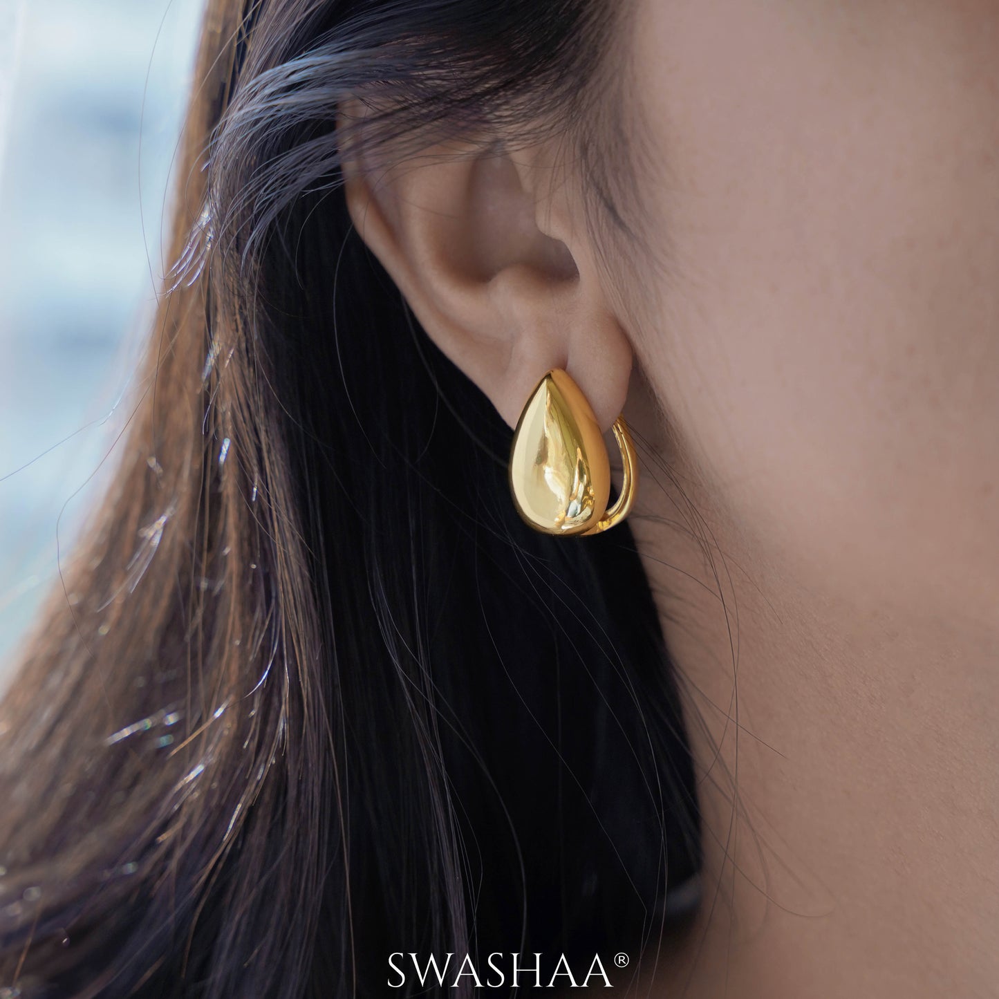 Elysia 18K Gold Plated Hoop Earrings