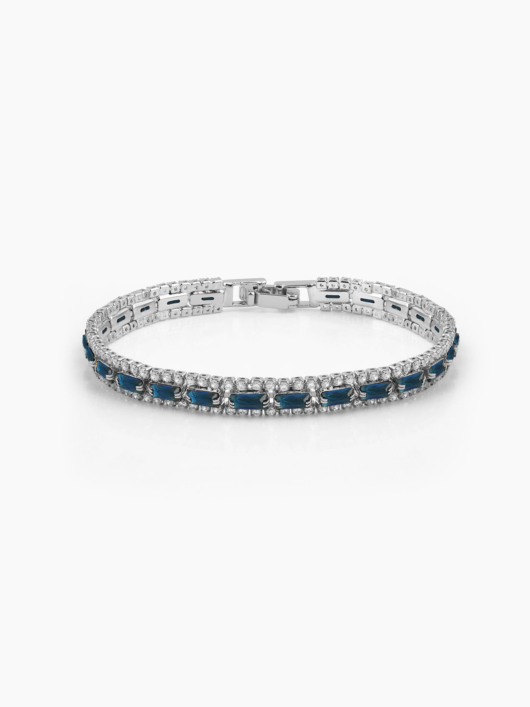 Elzira Blue Silver Diamond Women's Tennis Loose Bracelet