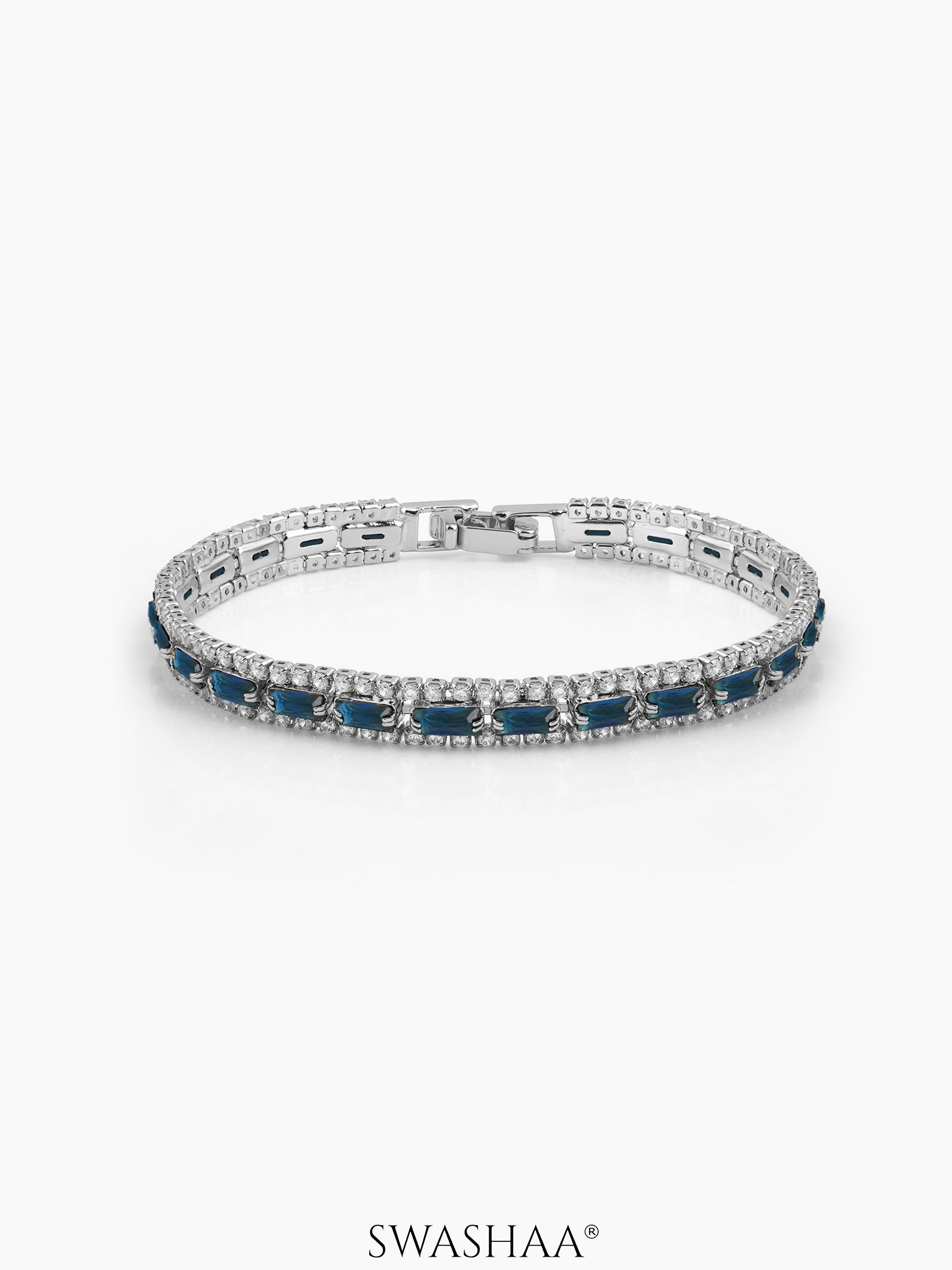 Elzira Blue Silver Diamond Women's Tennis Loose Bracelet