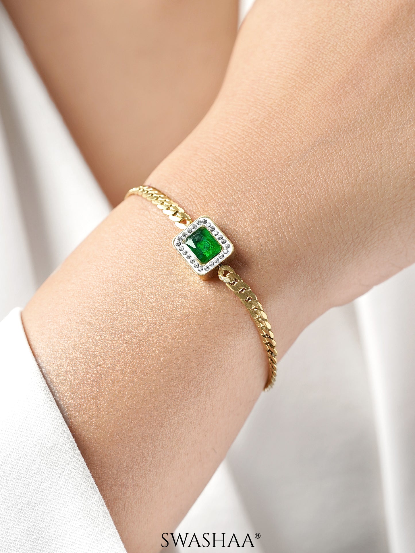 Erin Green Emarald 18K Gold Plated Loose Bracelet