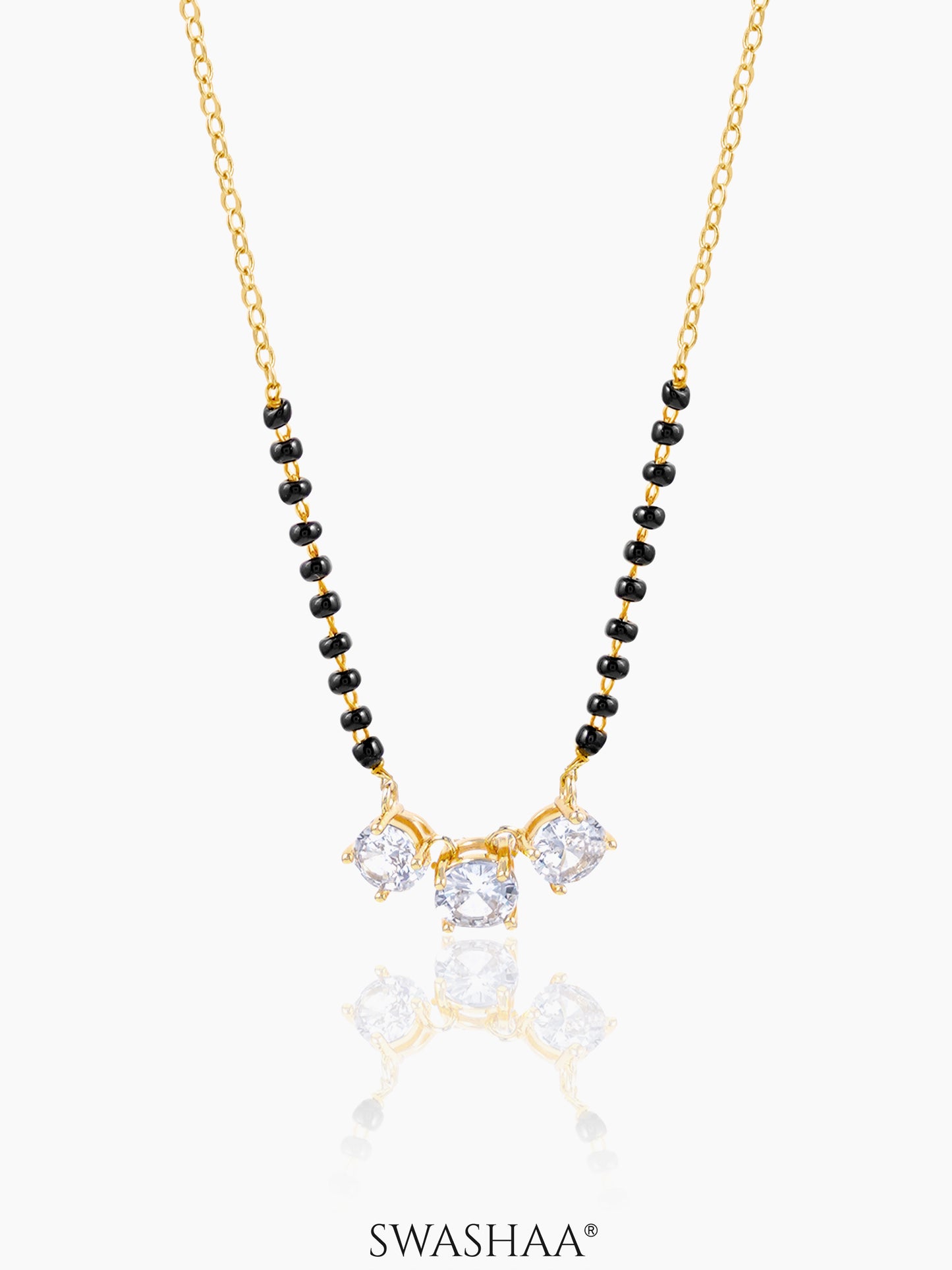 Esha Solitaire 14K Gold Plated Mangalsutra