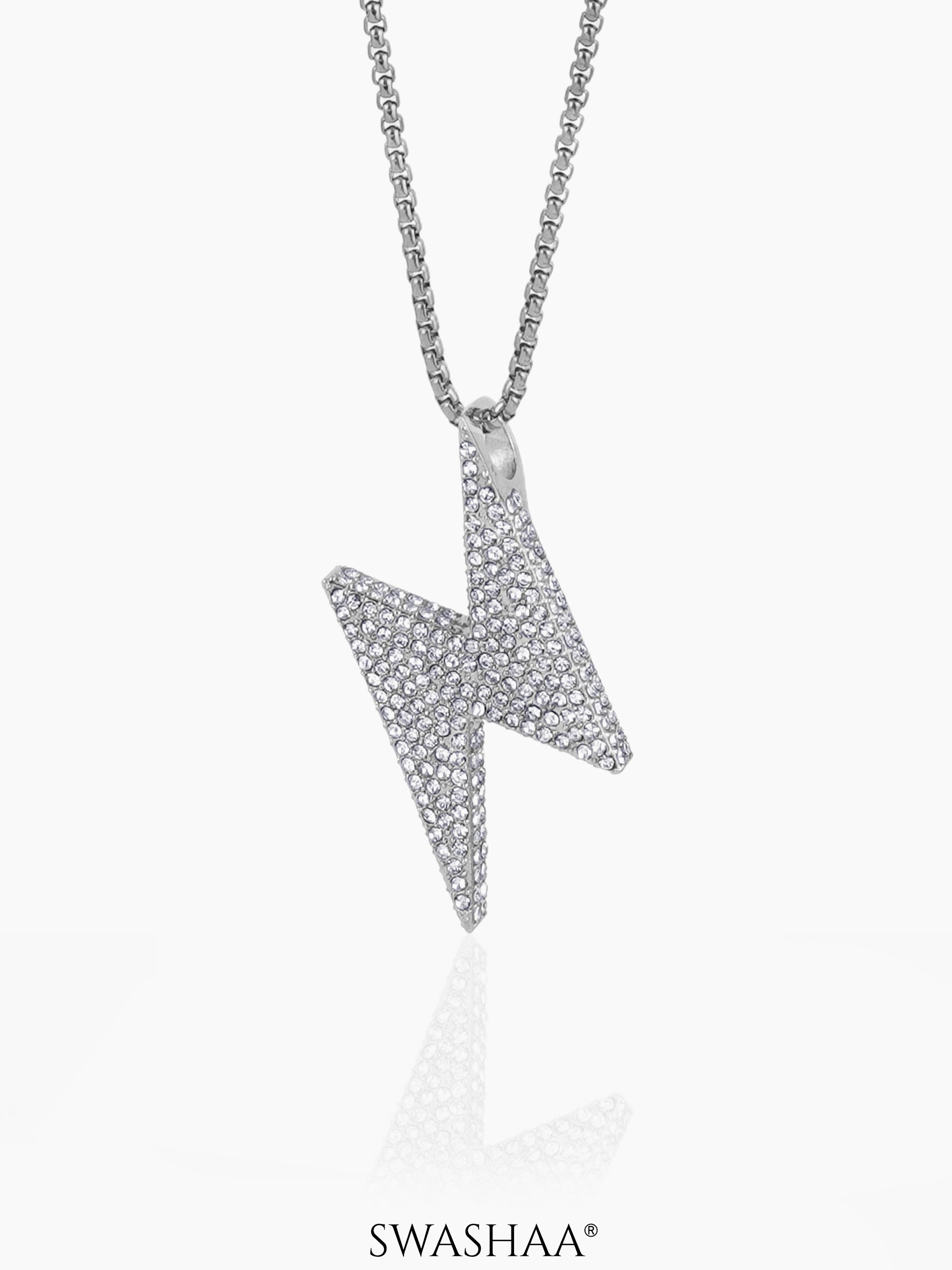 Etash Lightning Bolt Silver Men's Chain Pendant