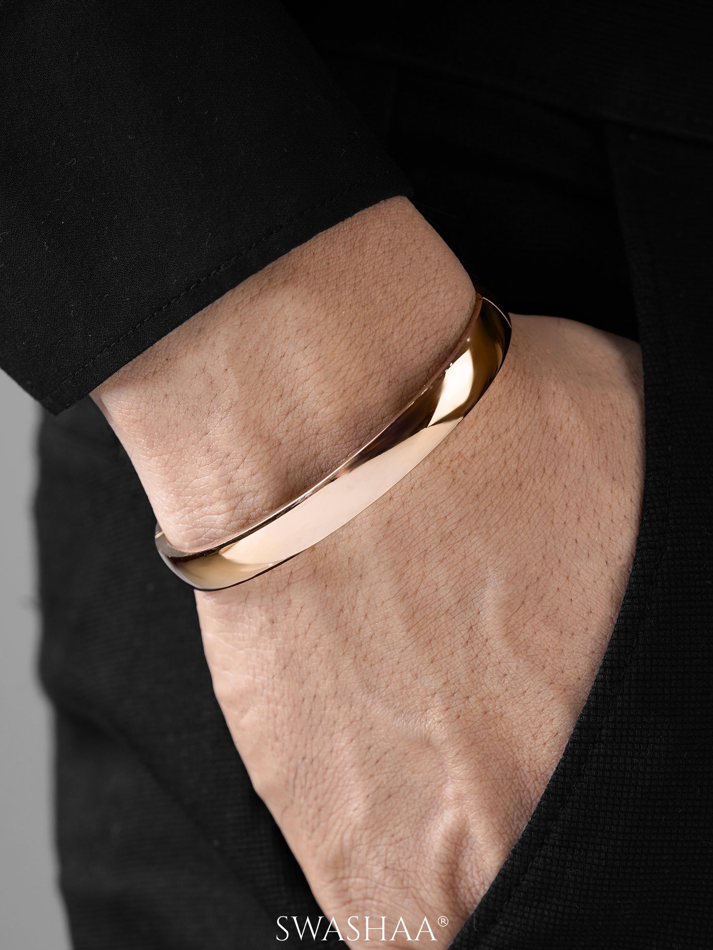 Ethan Glossy Rosegold Plated Men's Kada