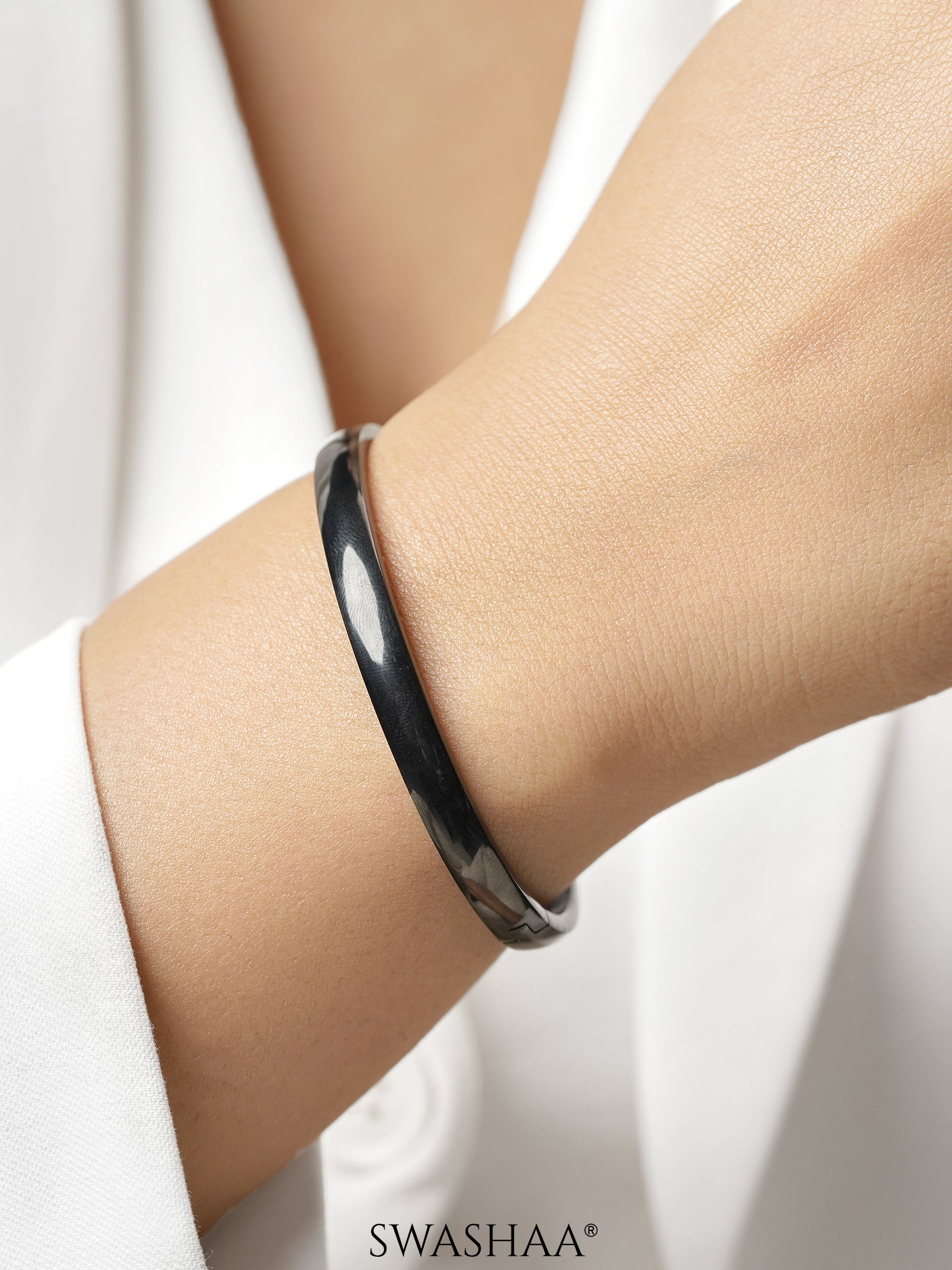 Ethan Polish Finish Black Bracelet