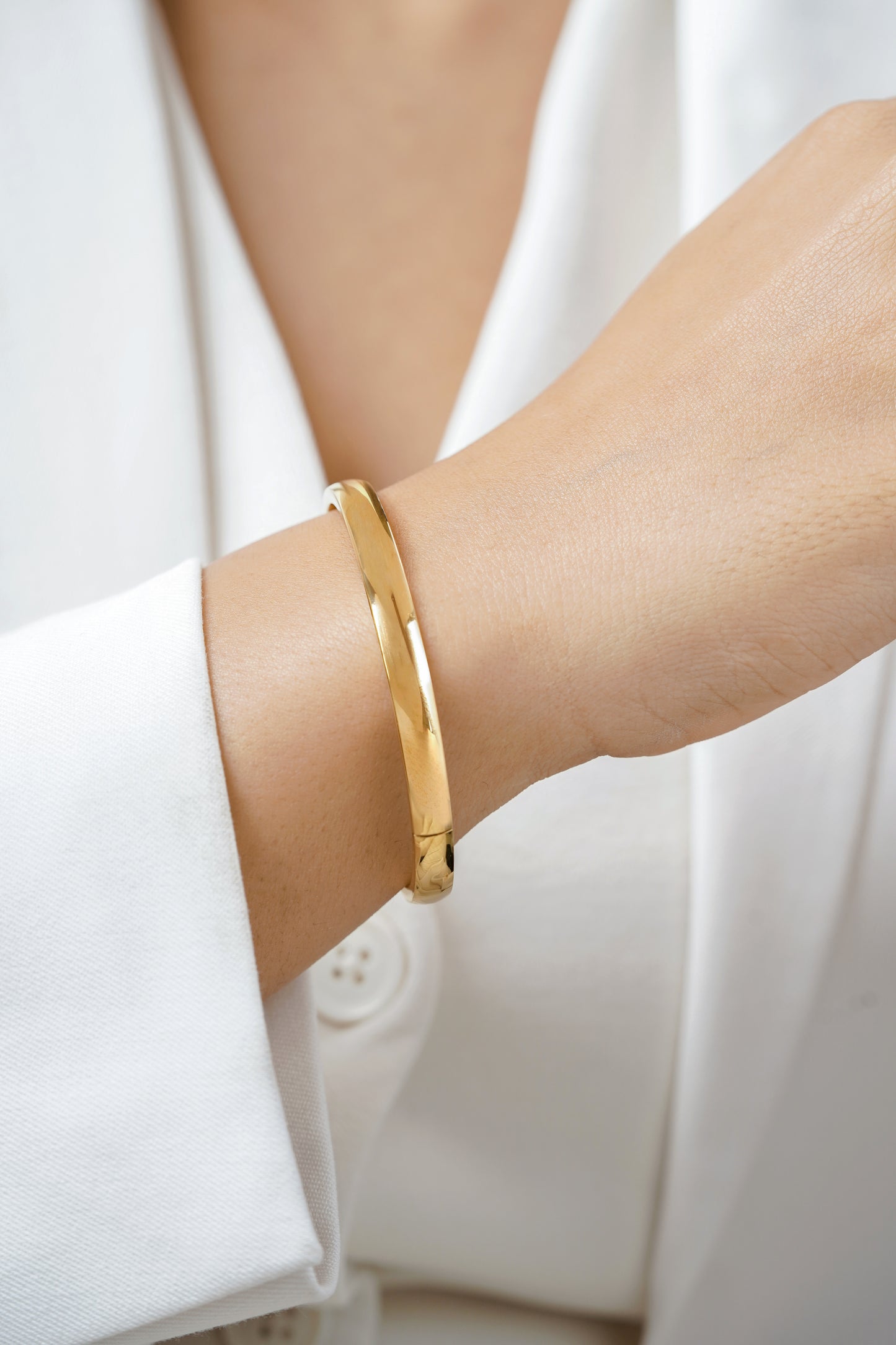 Ethan Polish Finish 18K Gold Plated Bracelet