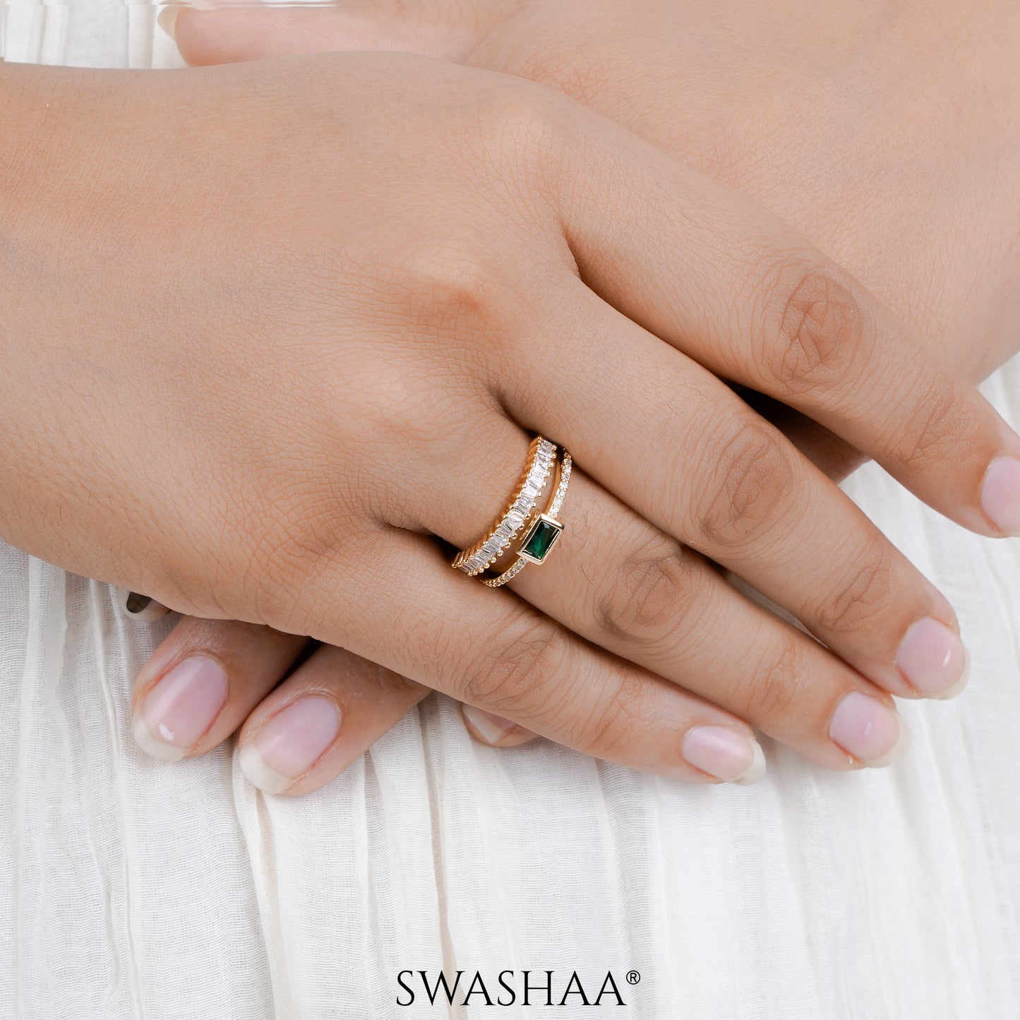 Fahari Diamond 18K Gold Plated Ring