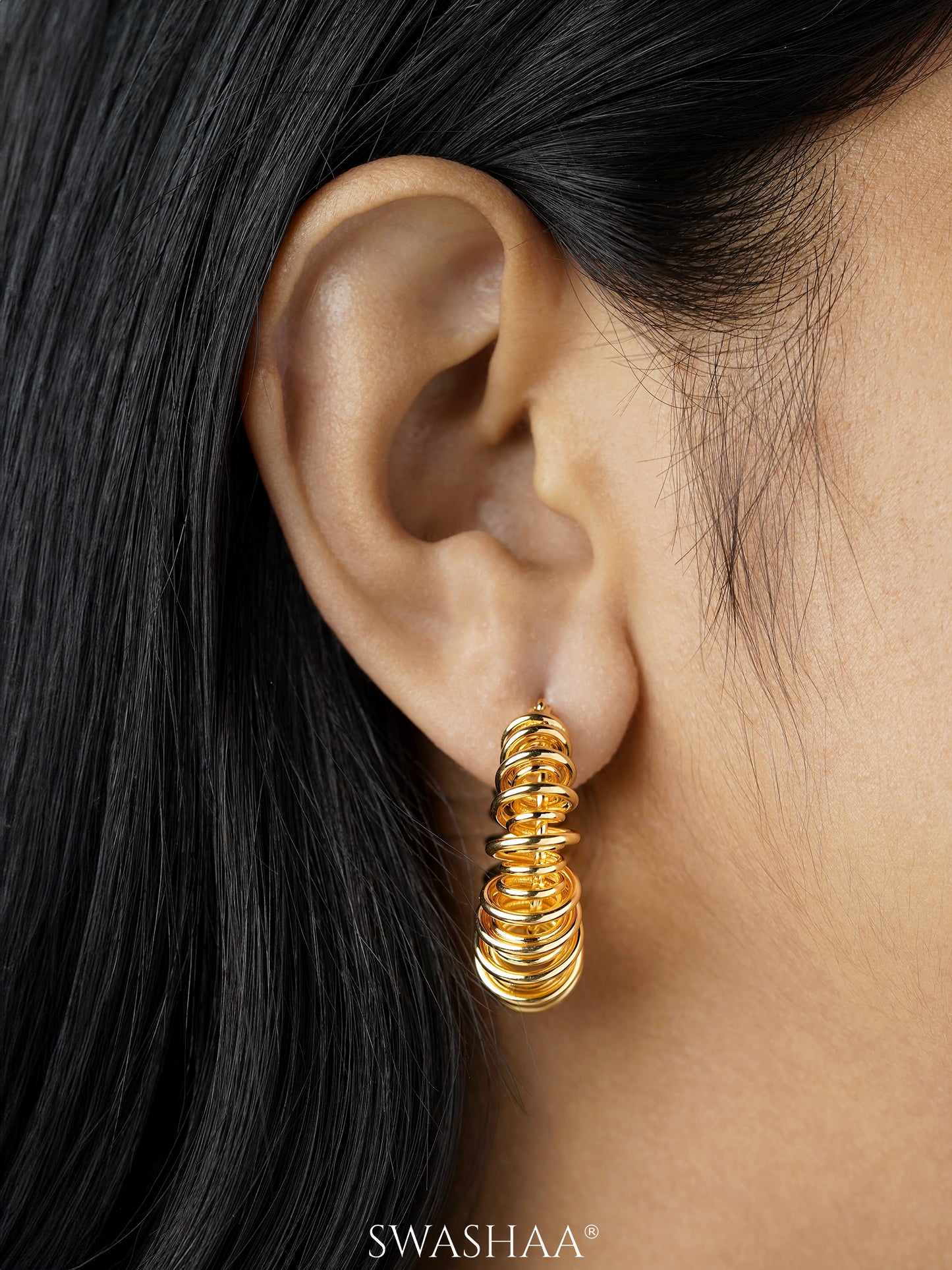 Fedella 18K Gold Plated Hoop Earrings
