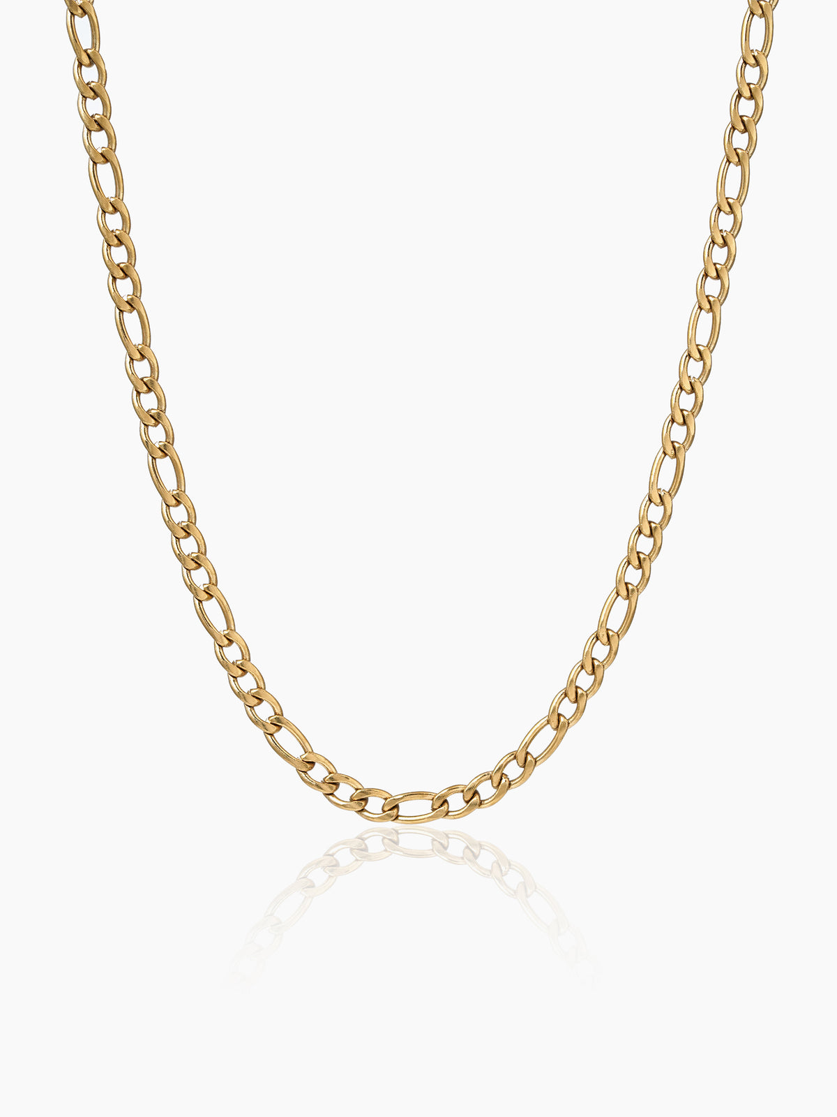 Figaro Alternating Link 18K Gold Plated 4MM Men's Chain