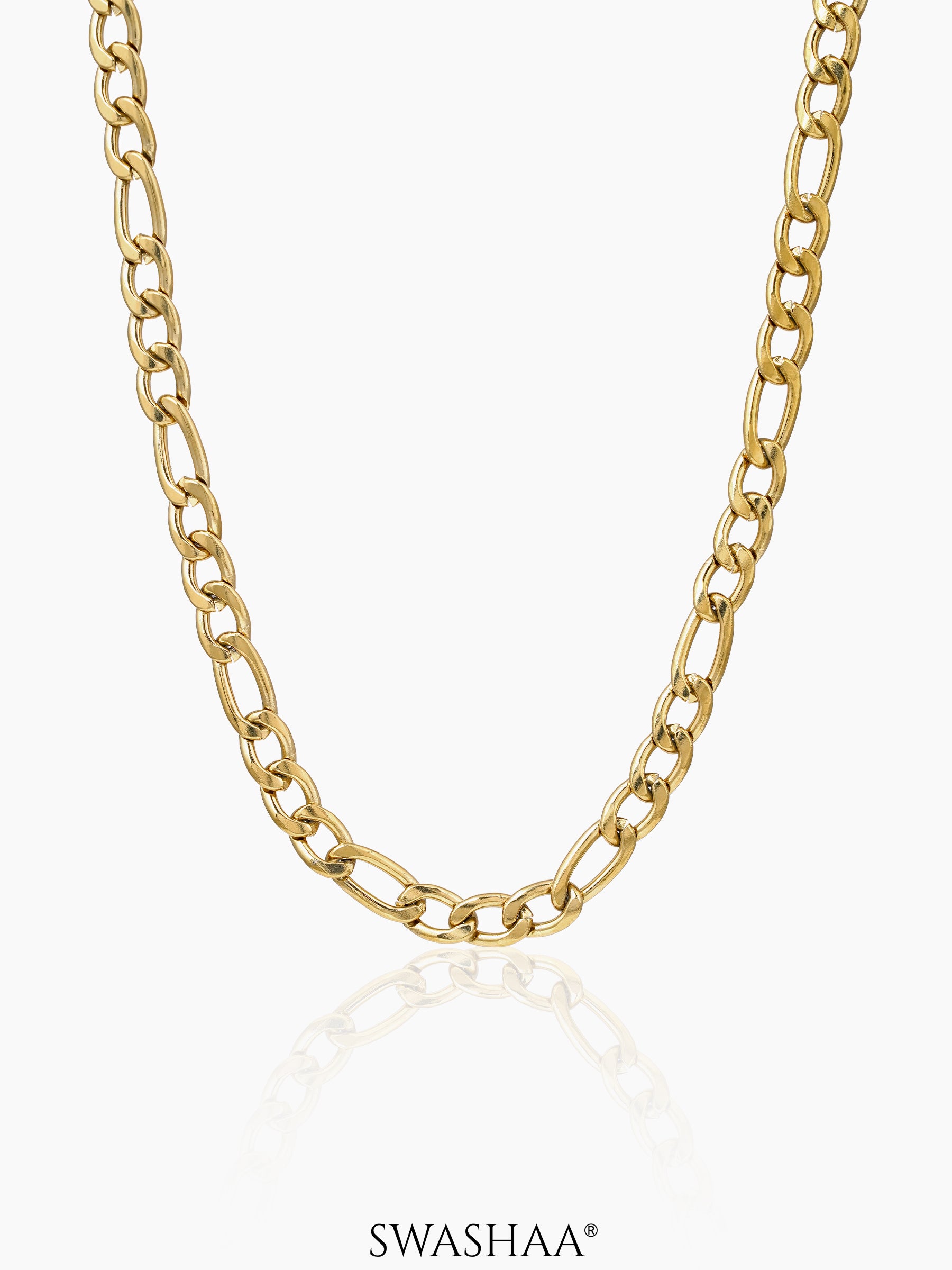 Figaro Alternating Link 18K Gold Plated 5 MM Men's Chain