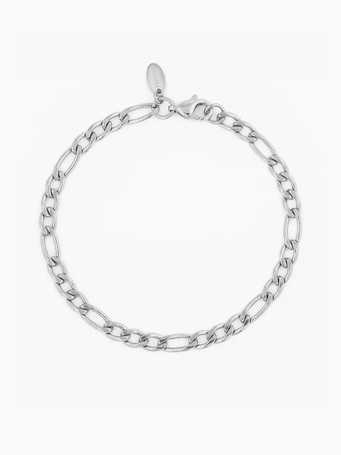 Figaro Chain 2MM Sliver Women's Bracelet