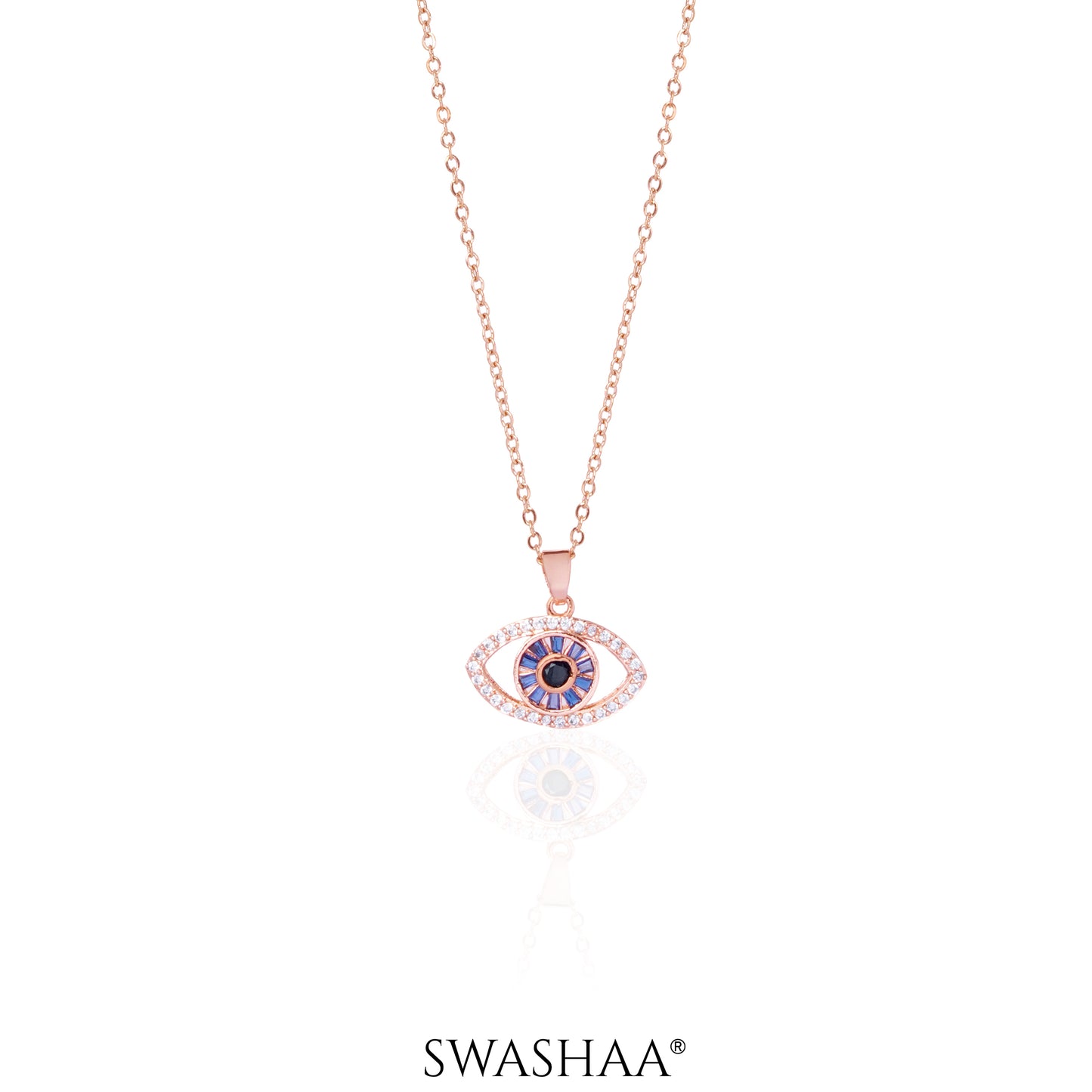 Fire & Ice Evil Eye Rosegold Plated Necklace