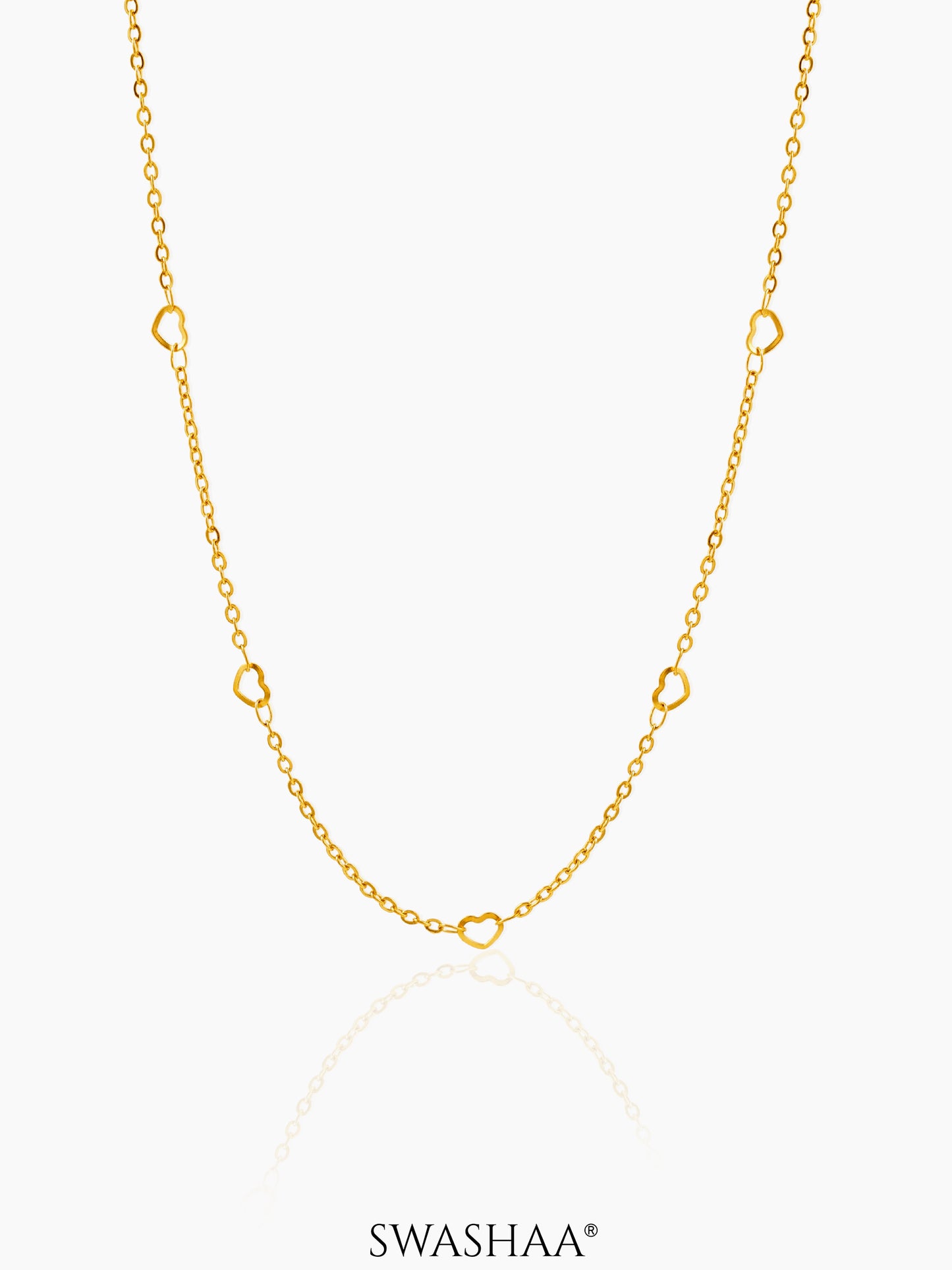 Flavia Heart 18K Gold Plated Women's Chain