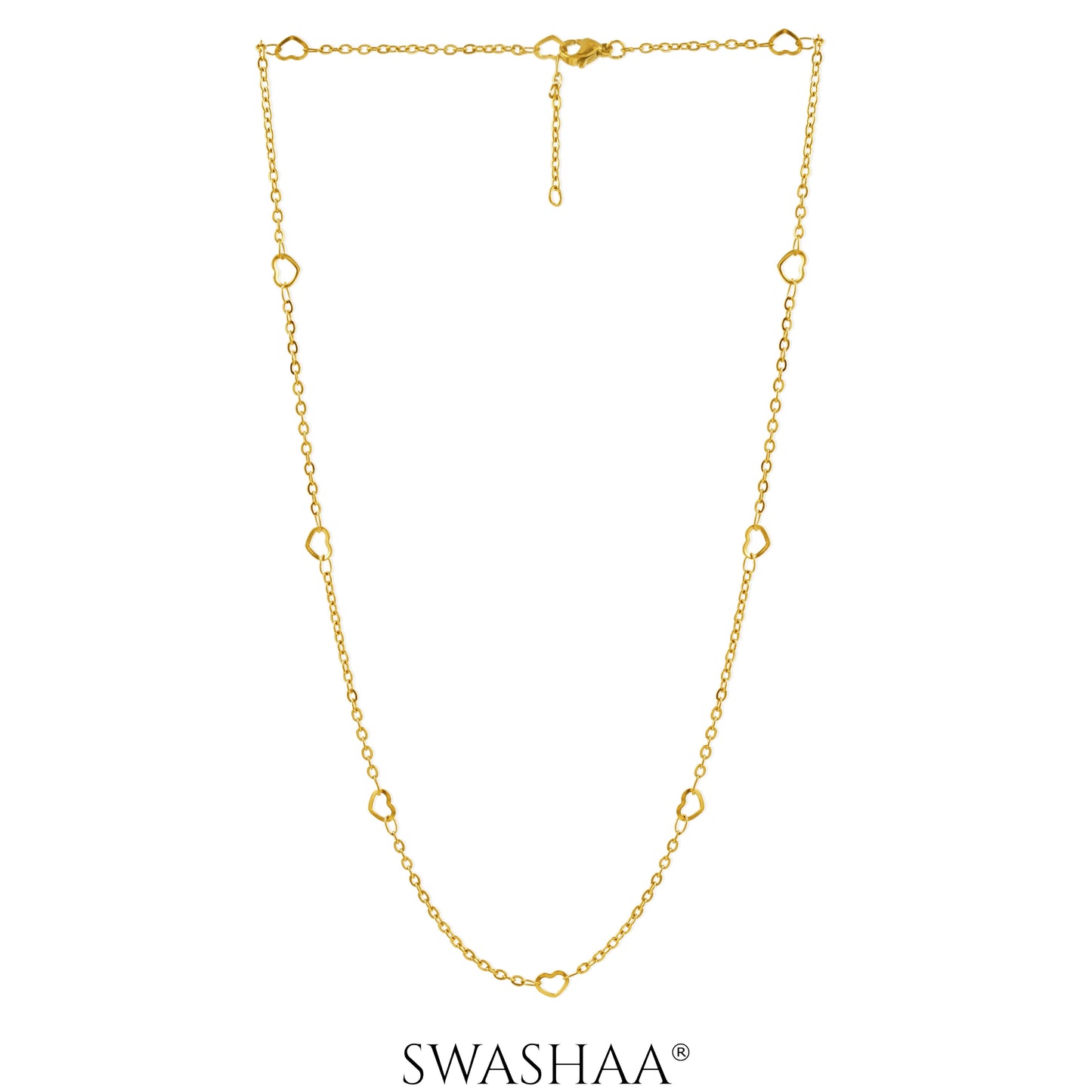 Flavia Heart 18K Gold Plated Women's Chain