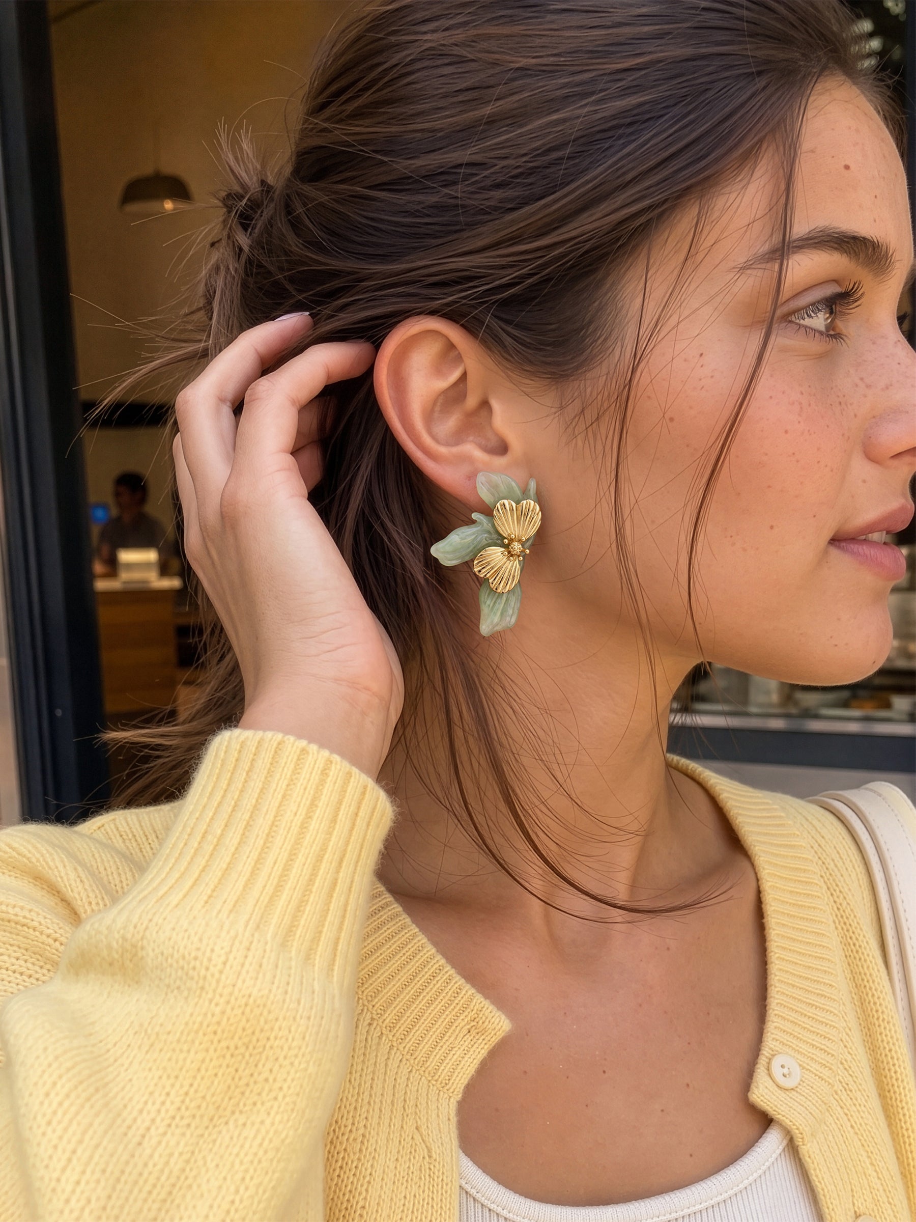 Florielle Floral 18K Gold Plated Women's Stud Earrings