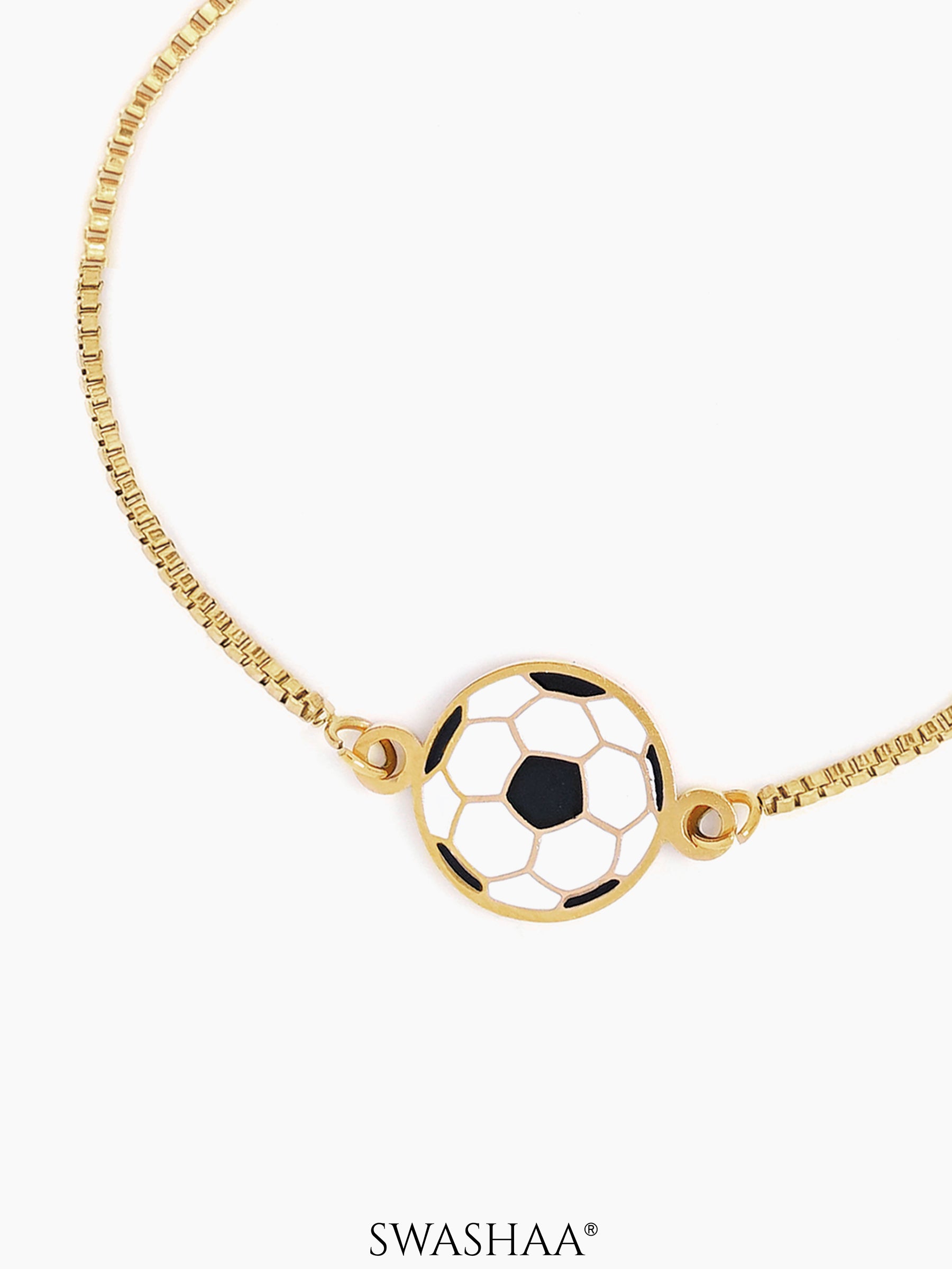 Football Charm 18K Gold Plated Kid's Loose Bracelet
