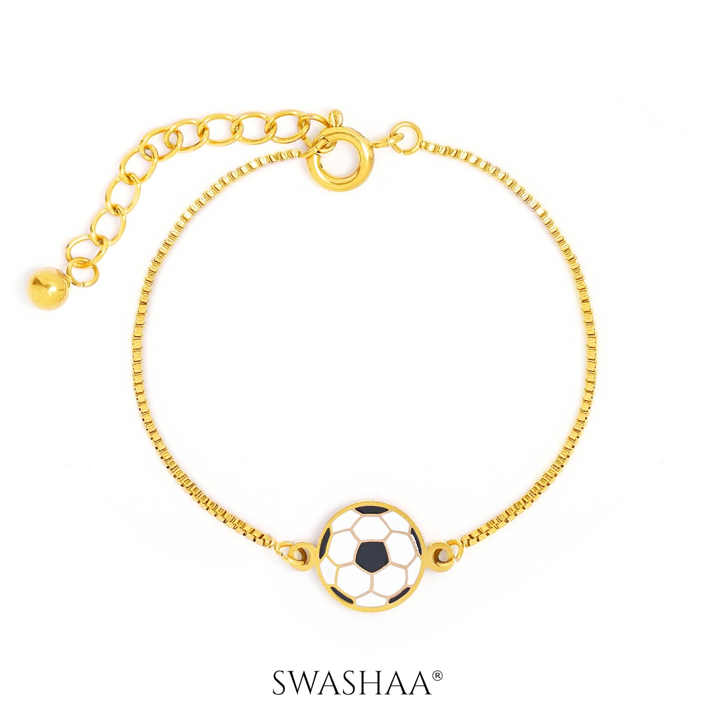 Football Charm 18K Gold Plated Kid's Bracelet