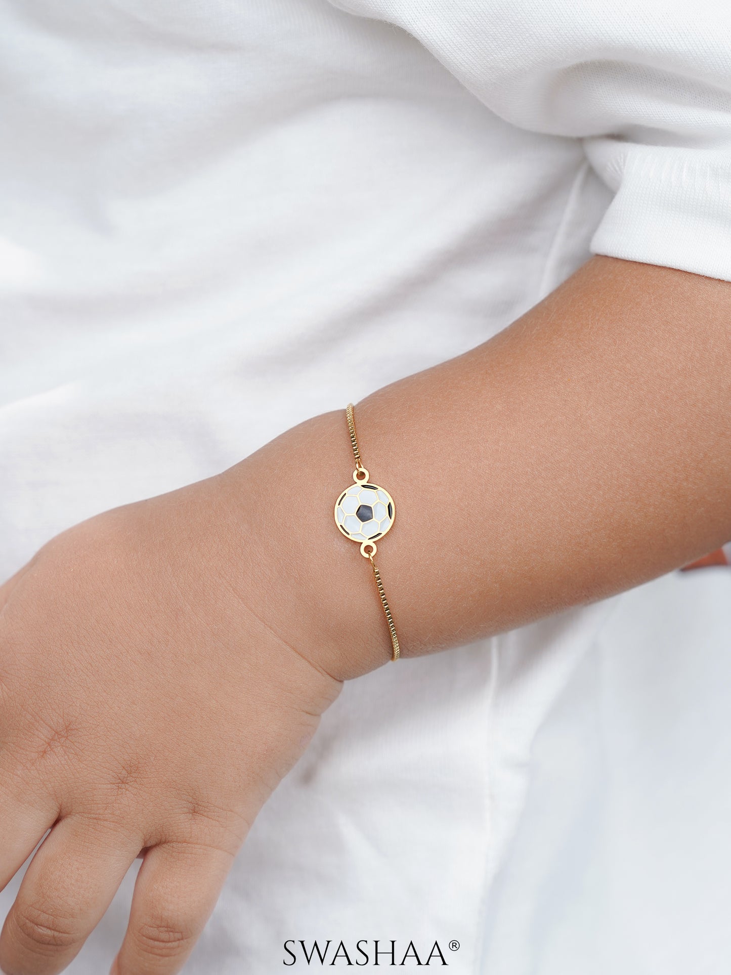 Football Charm 18K Gold Plated Kid's Loose Bracelet